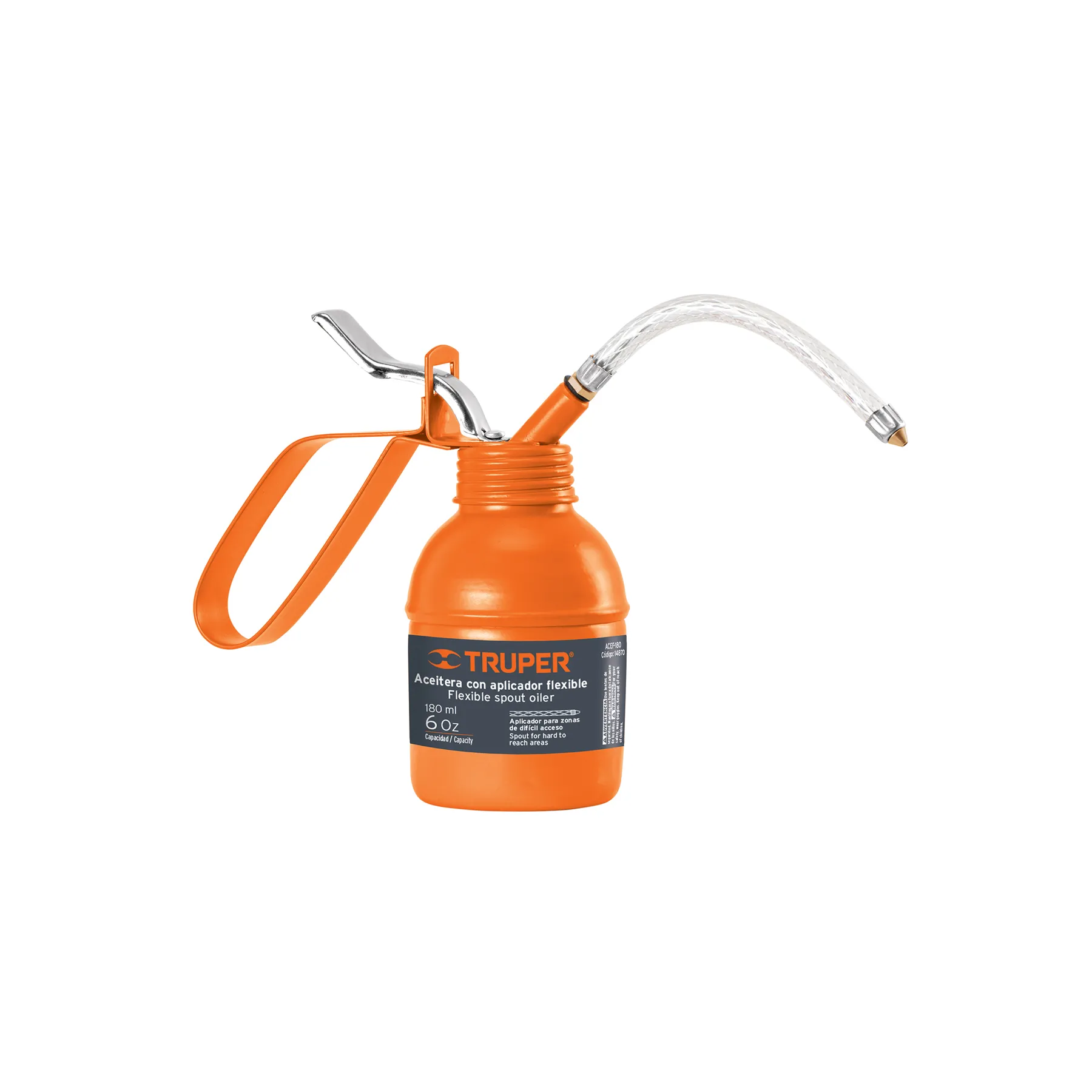 Aceitera de 180 ml (6 oz) con aplicador flexible, Truper, Foto 1 Tienda en línea de herramientas Truper
