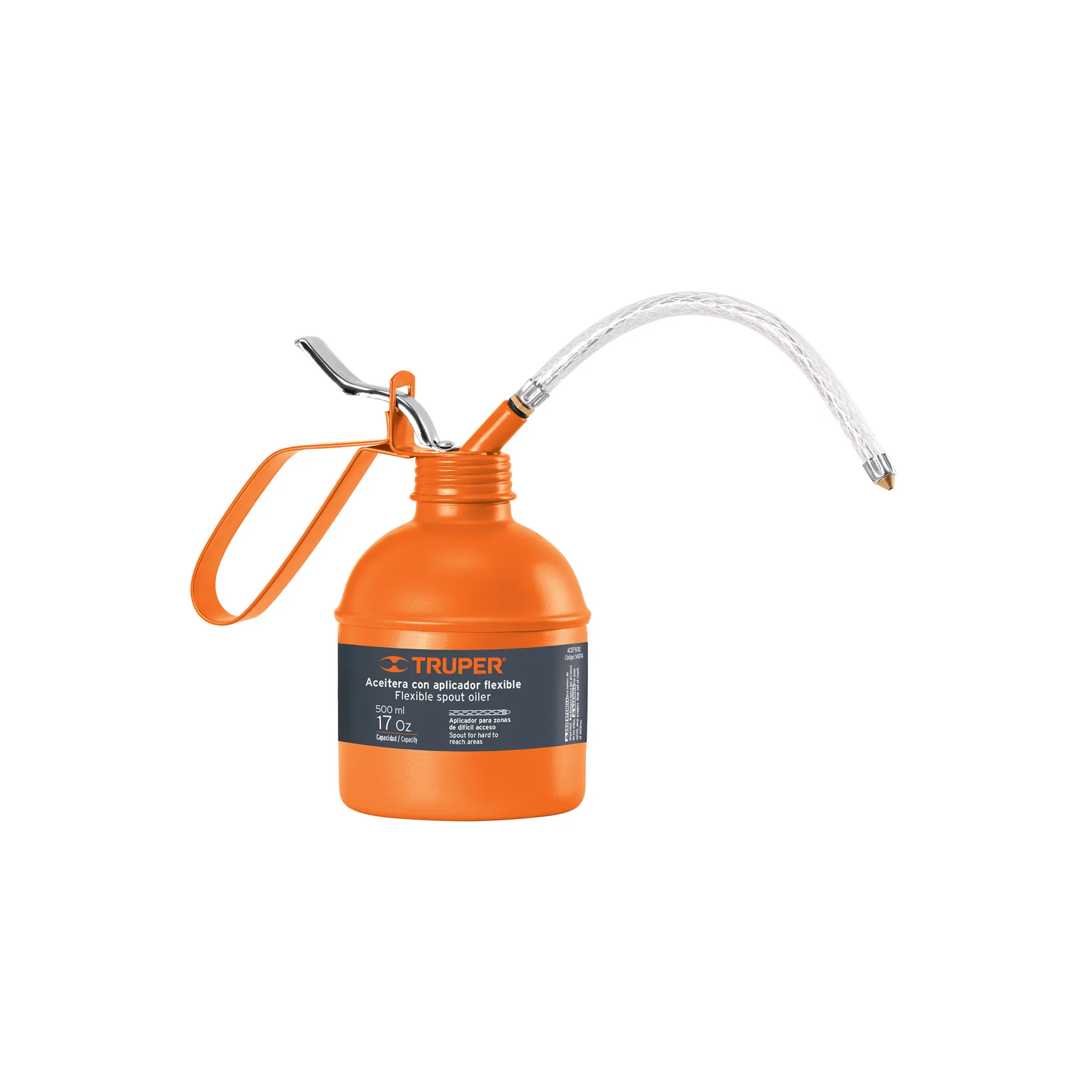 Aceitera de 500 ml (17 oz) con aplicador flexible, Truper, Foto 1 Tienda en línea de herramientas Truper