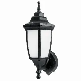 Arbotante de LED 8 W tipo farol soportado negro, Volteck, Foto 1 Tienda en línea de herramientas Truper