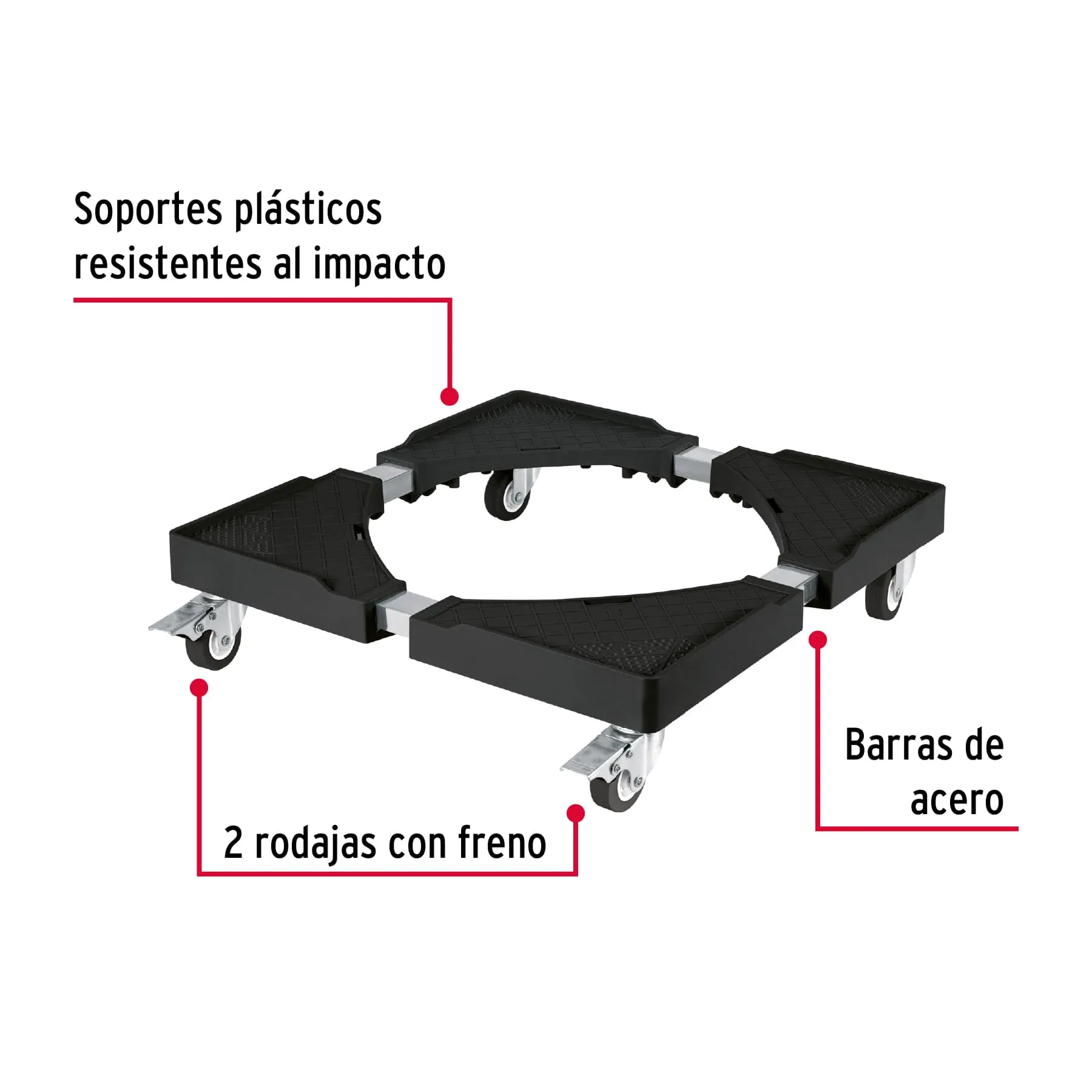 Base universal con ruedas para línea blanca, Fiero BARU-45, Foto 2 Tienda en línea de herramientas Truper