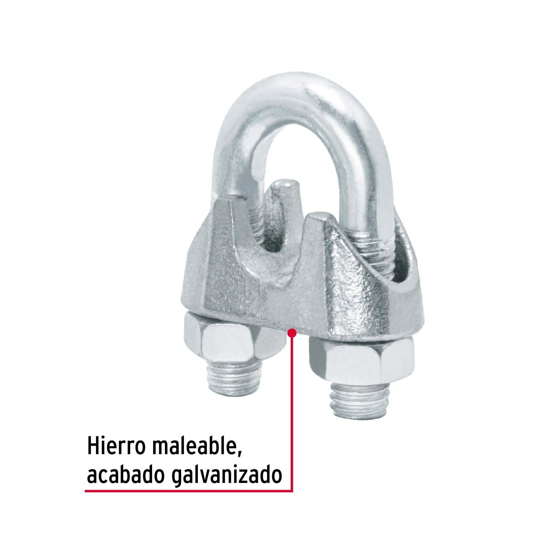Blíster c/1 nudo (perro) de hierro p/cable de 1/2 NUDO-1/2, Foto 2 Tienda en línea de herramientas Truper