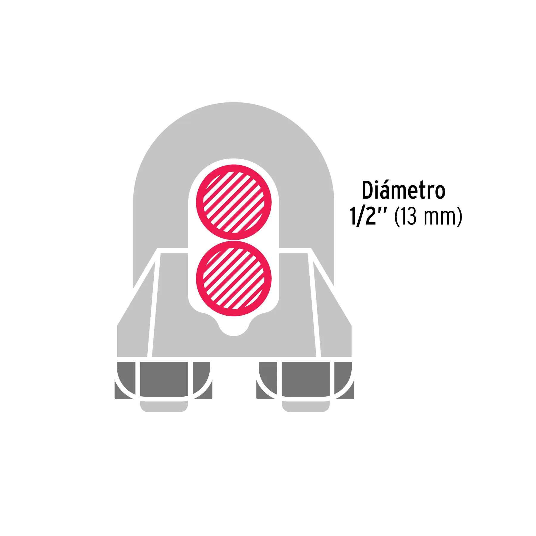 Blíster c/1 nudo (perro) de hierro p/cable de 1/2 NUDO-1/2, Foto 3 Tienda en línea de herramientas Truper