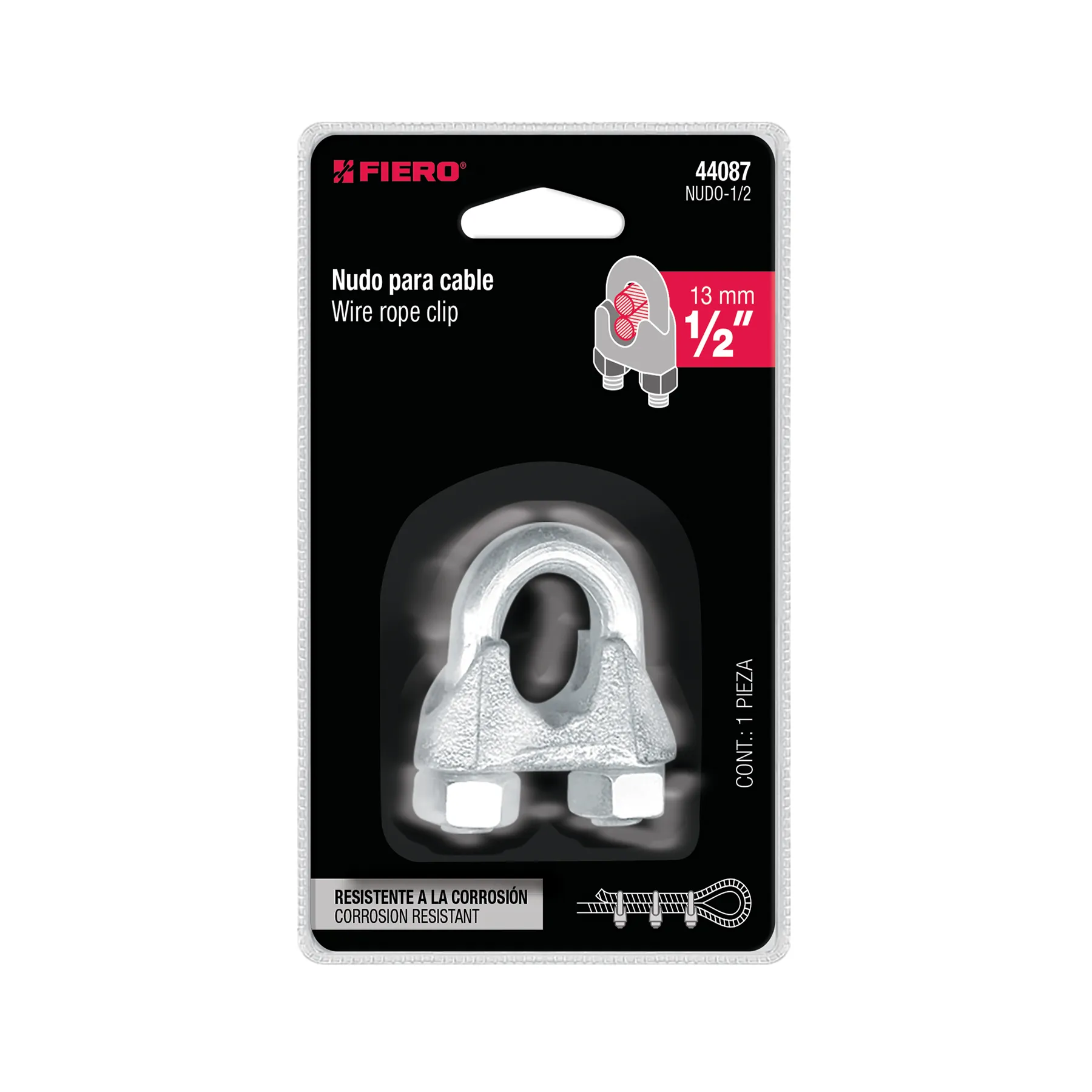 Blíster c/1 nudo (perro) de hierro p/cable de 1/2 NUDO-1/2, Foto 4 Tienda en línea de herramientas Truper