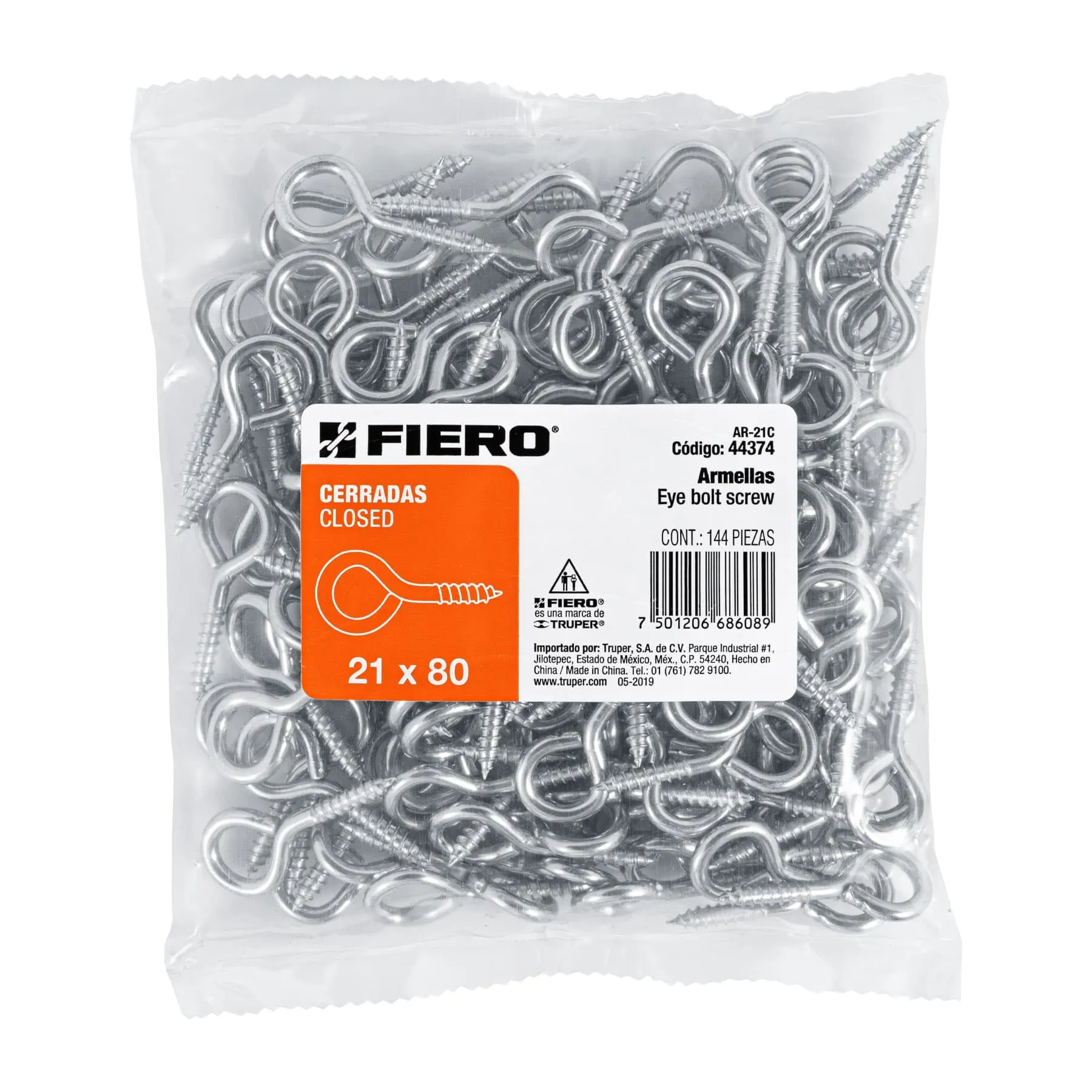 Bolsa con 144 armellas cerradas de 21 x 80, Fiero AR-21C, Foto 3 Tienda en línea de herramientas Truper