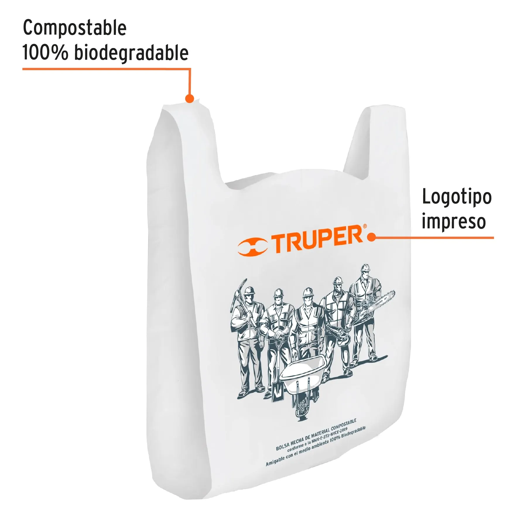 Bolsa plástica biodegradable de 27 x 50 cm, Truper BOPO-27X50, Foto 2 Tienda en línea de herramientas Truper
