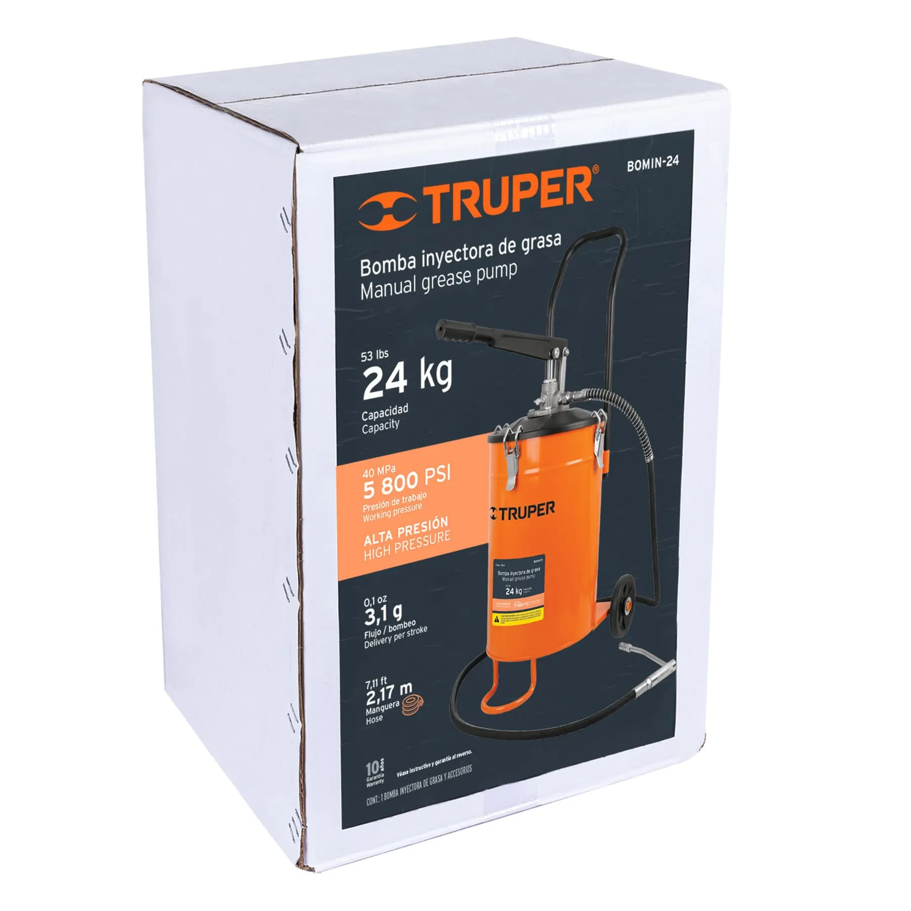 Bomba inyectora de grasa, 24 kg, Truper BOMIN-24, Foto 4 Tienda en línea de herramientas Truper