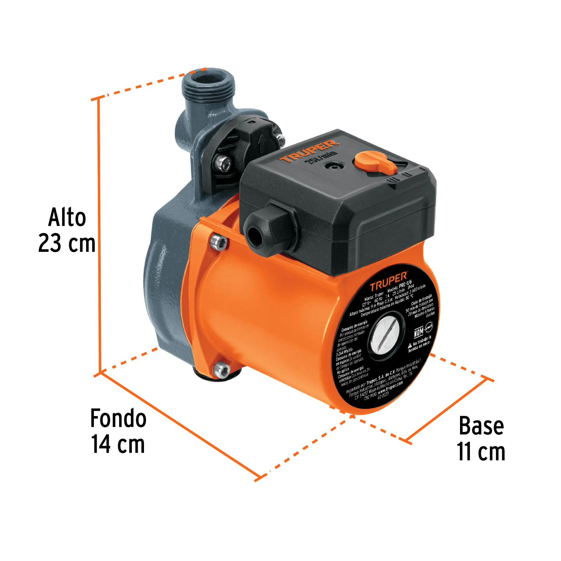 Bomba presurizadora 1/6 HP, TRUPER PRE-1/6, Foto 3 Tienda en línea de herramientas Truper