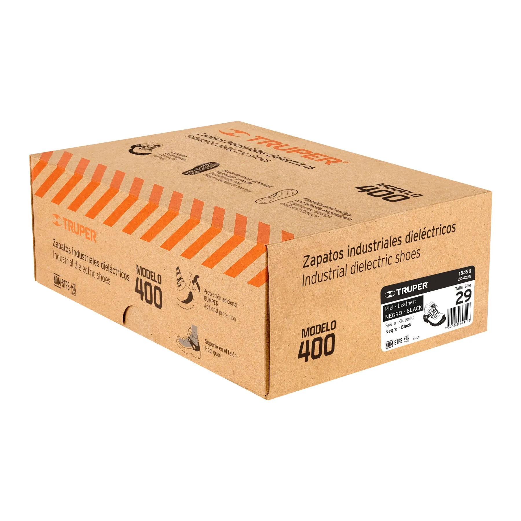 Bota de seguridad negra, #29 dieléctrica antifatiga, Truper ZC-429N, Foto 3 Tienda en línea de herramientas Truper