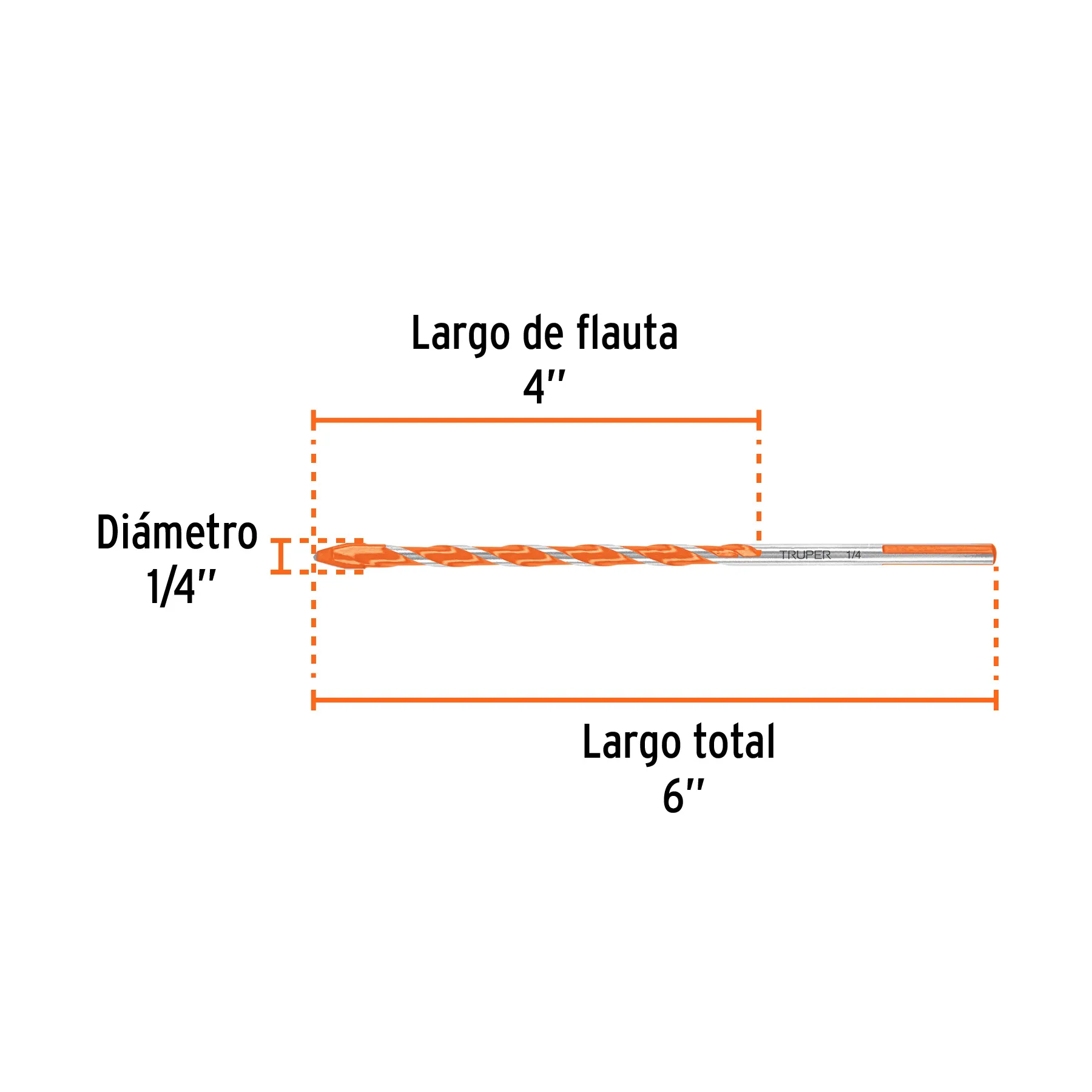 Broca multimaterial 1/4 x 6 BMC-1/4X6, Foto 3 Tienda en línea de herramientas Truper