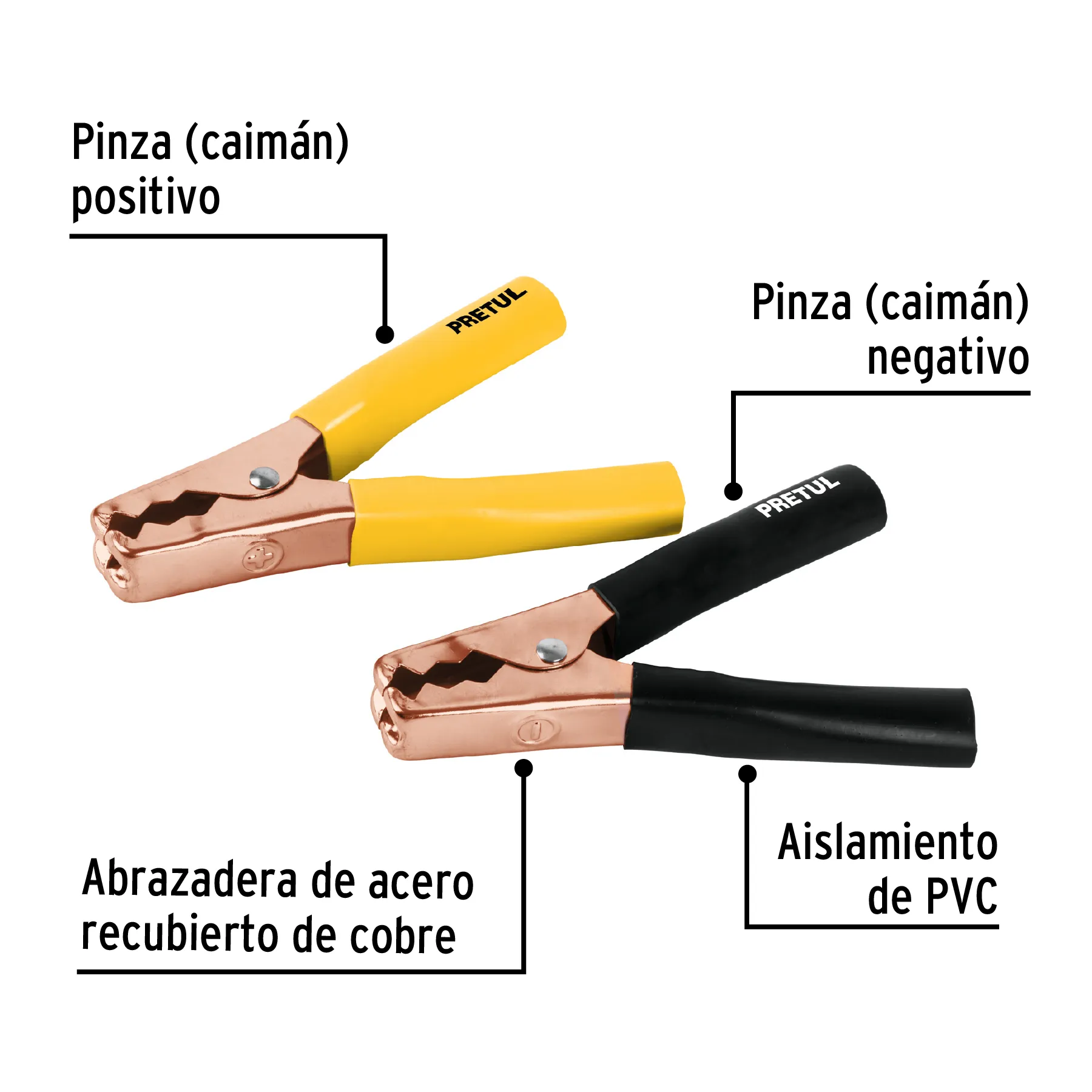 Caballete con 2 caimanes para cables pasa corriente, Pretul CAIMAN-P, Foto 2 Tienda en línea de herramientas Truper