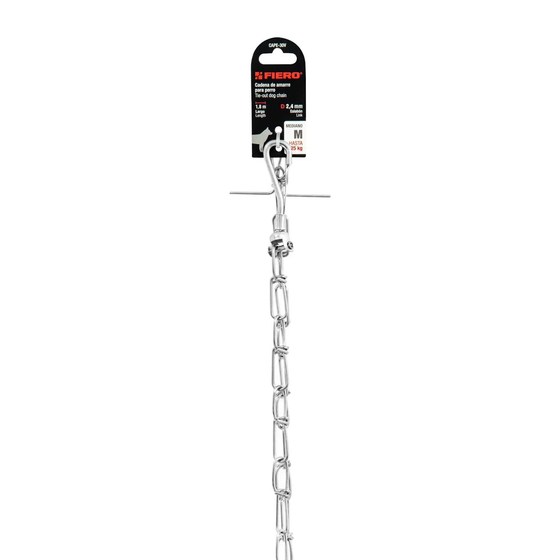 Cadena de 1.8 m de amarre para perro, 2.4 mm, Fiero CAPE-30V, Foto 4 Tienda en línea de herramientas Truper
