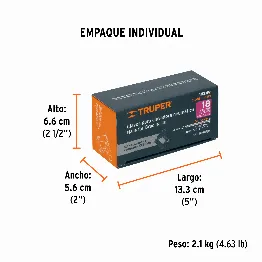 Caja con 5000 clavos calibre 18, 50 mm para CLNE-18, Truper, Foto 1 Tienda en línea de herramientas Truper