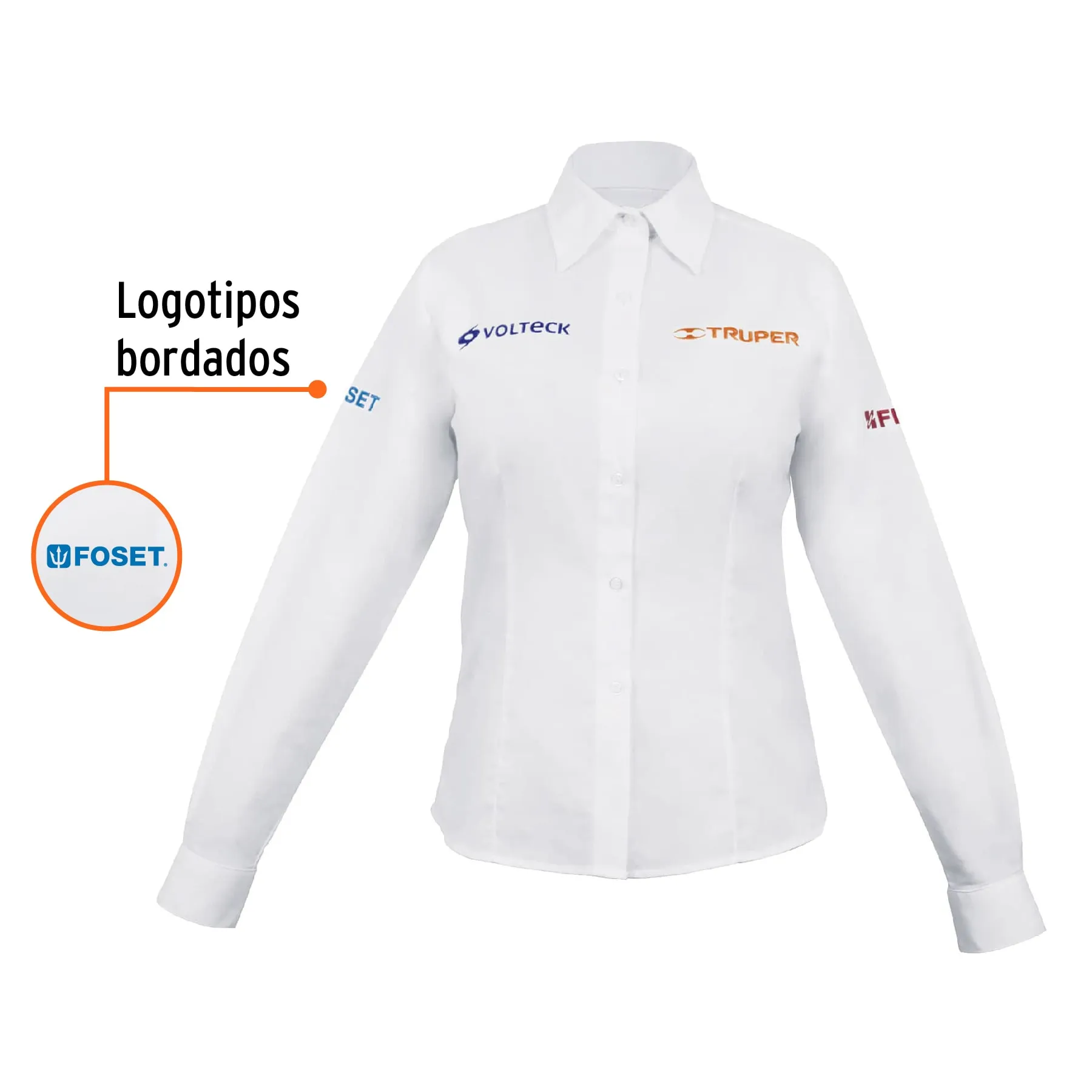 Camisa manga larga para mujer, blanca, G, Truper CAM-BCO-DLL, Foto 2 Tienda en línea de herramientas Truper