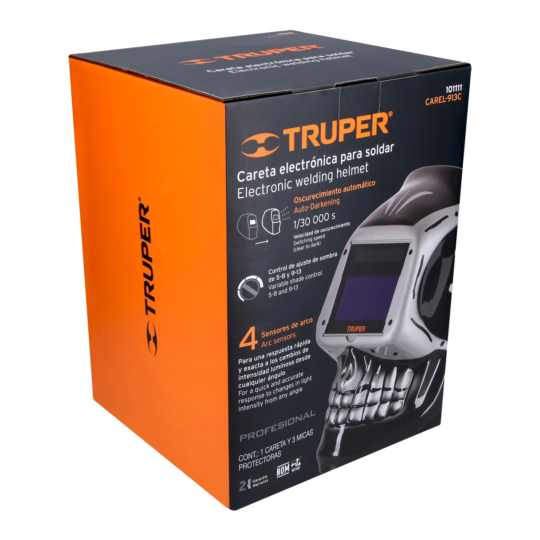 Careta electrónica p/soldar, panel digital, calavera, 9 a 13 CAREL-913C, Foto 4 Tienda en línea de herramientas Truper