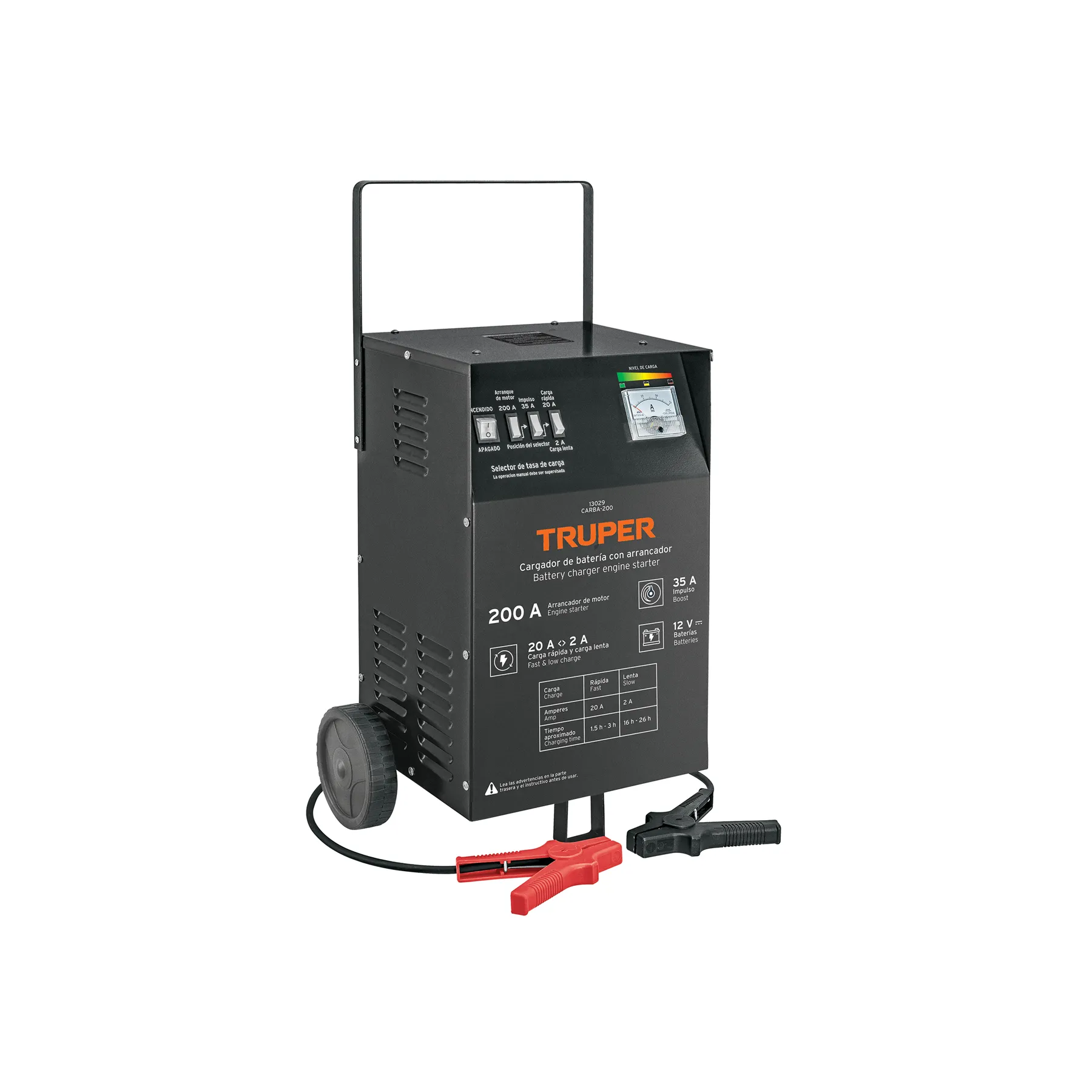 Cargador c/arrancador de 200 A para baterías de 12 V, TRUPER, Foto 1 Tienda en línea de herramientas Truper