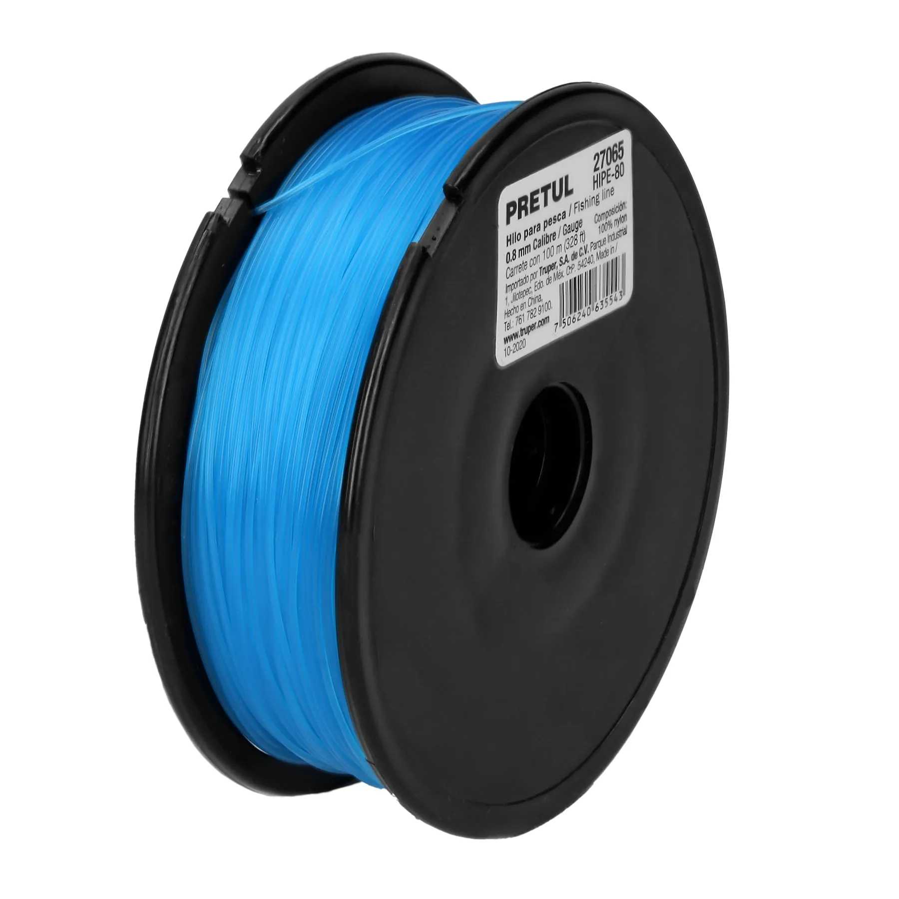Carrete con 100 m de hilo para pesca azul calibre 0.80 mm, Foto 1 Tienda en línea de herramientas Truper