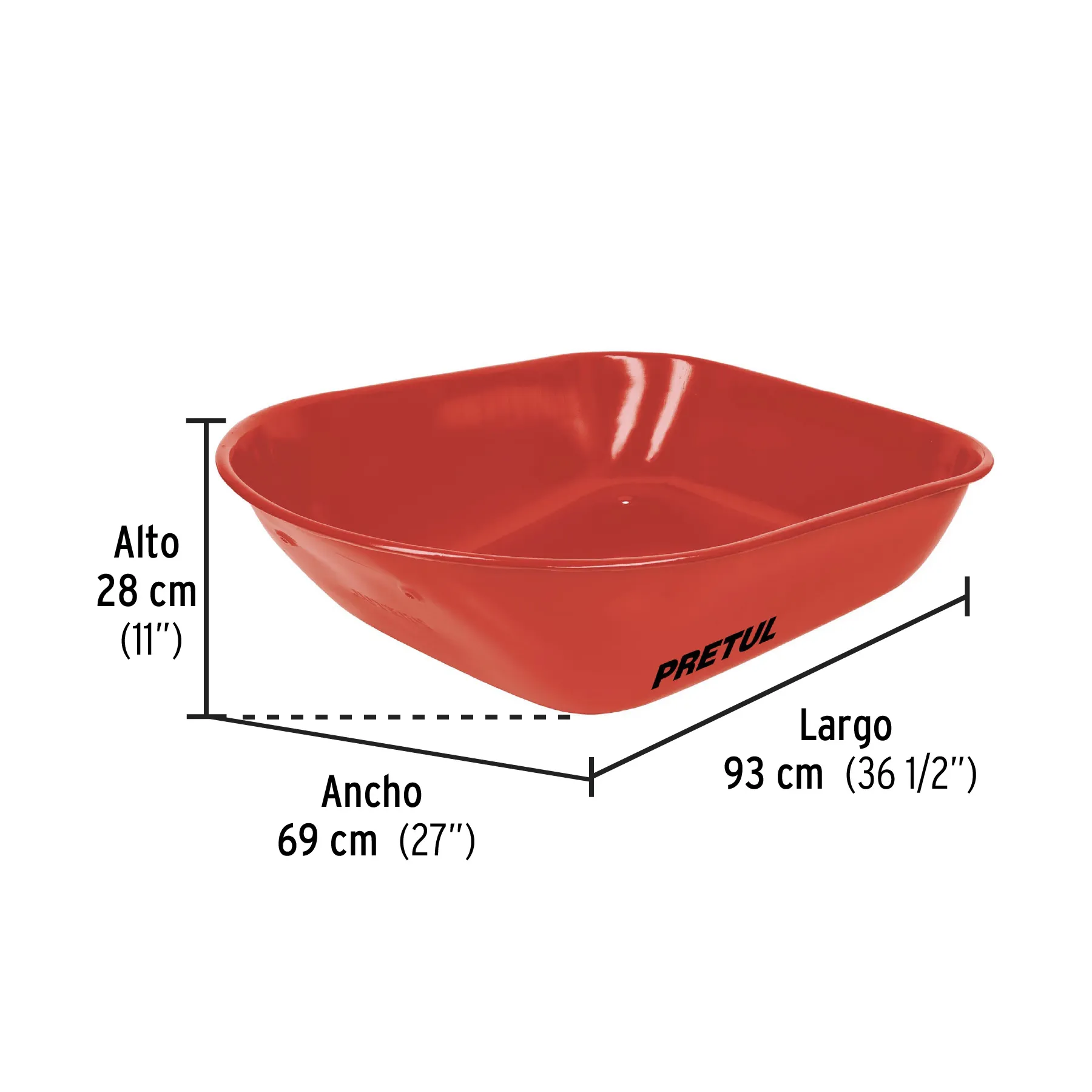 Carretilla 5.5 ft3 roja,neumática,bastidor tubular, PRETUL CAP-50NB, Foto 2 Tienda en línea de herramientas Truper