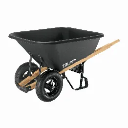 Carretilla c/plástica 8 ft3 Doble llanta neumática b/madera, Foto 1 Tienda en línea de herramientas Truper