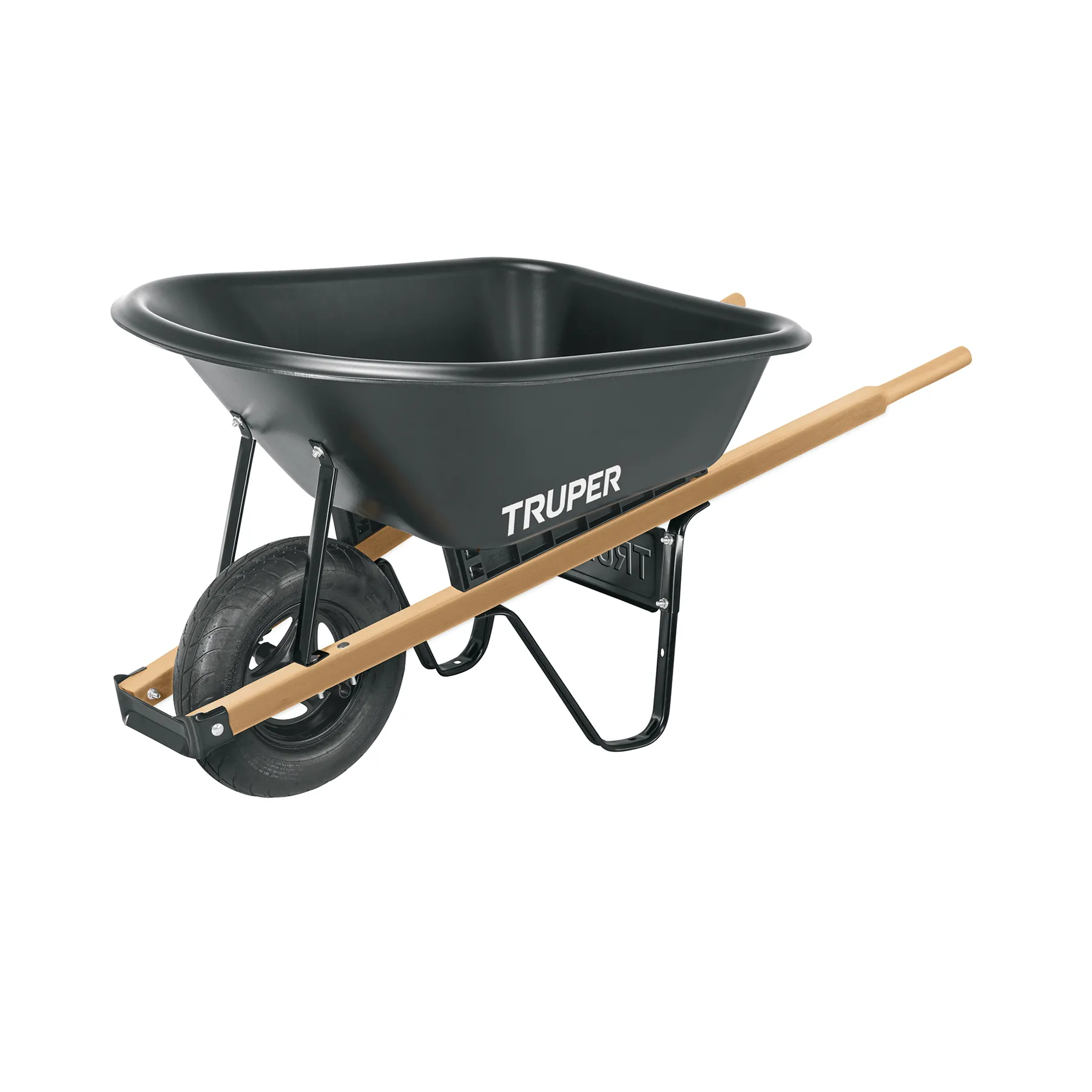 Carretilla concha plástica 6 ft3 Neumática b/madera, Truper Carretilla concha plástica 6 ft3 Neumática b/madera, Truper, Foto 1 Tienda en línea de herramientas Truper