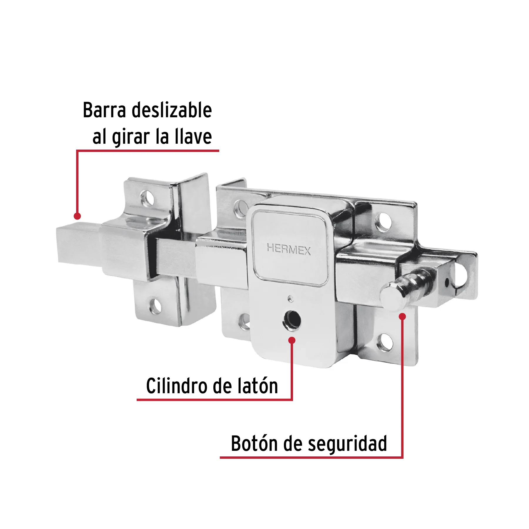 Cerradura de barra fija, llave tetra, izquierda, HERMEX CB-50I, Foto 2 Tienda en línea de herramientas Truper