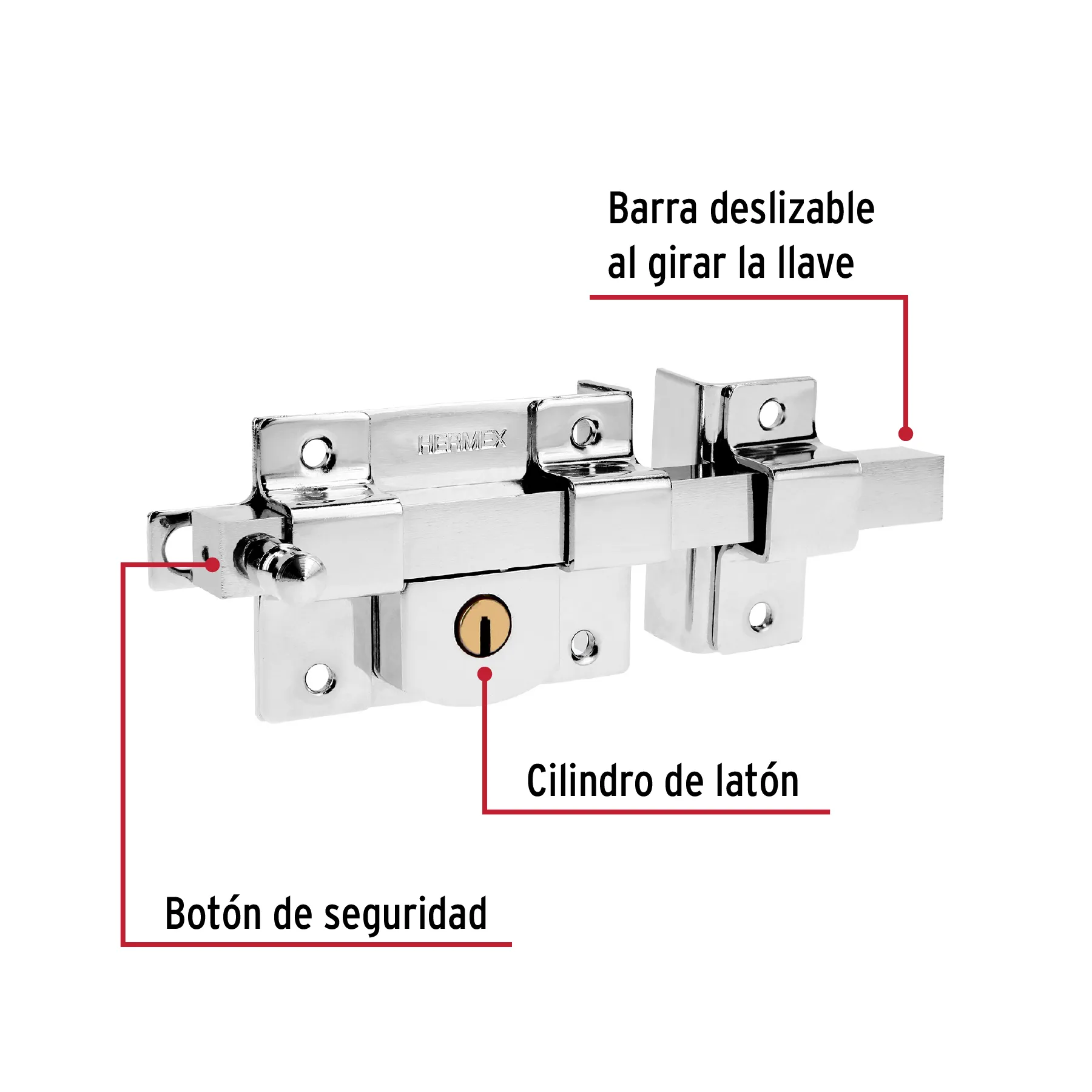 Cerradura de barra libre, derecha, HERMEX CB-45D, Foto 2 Tienda en línea de herramientas Truper