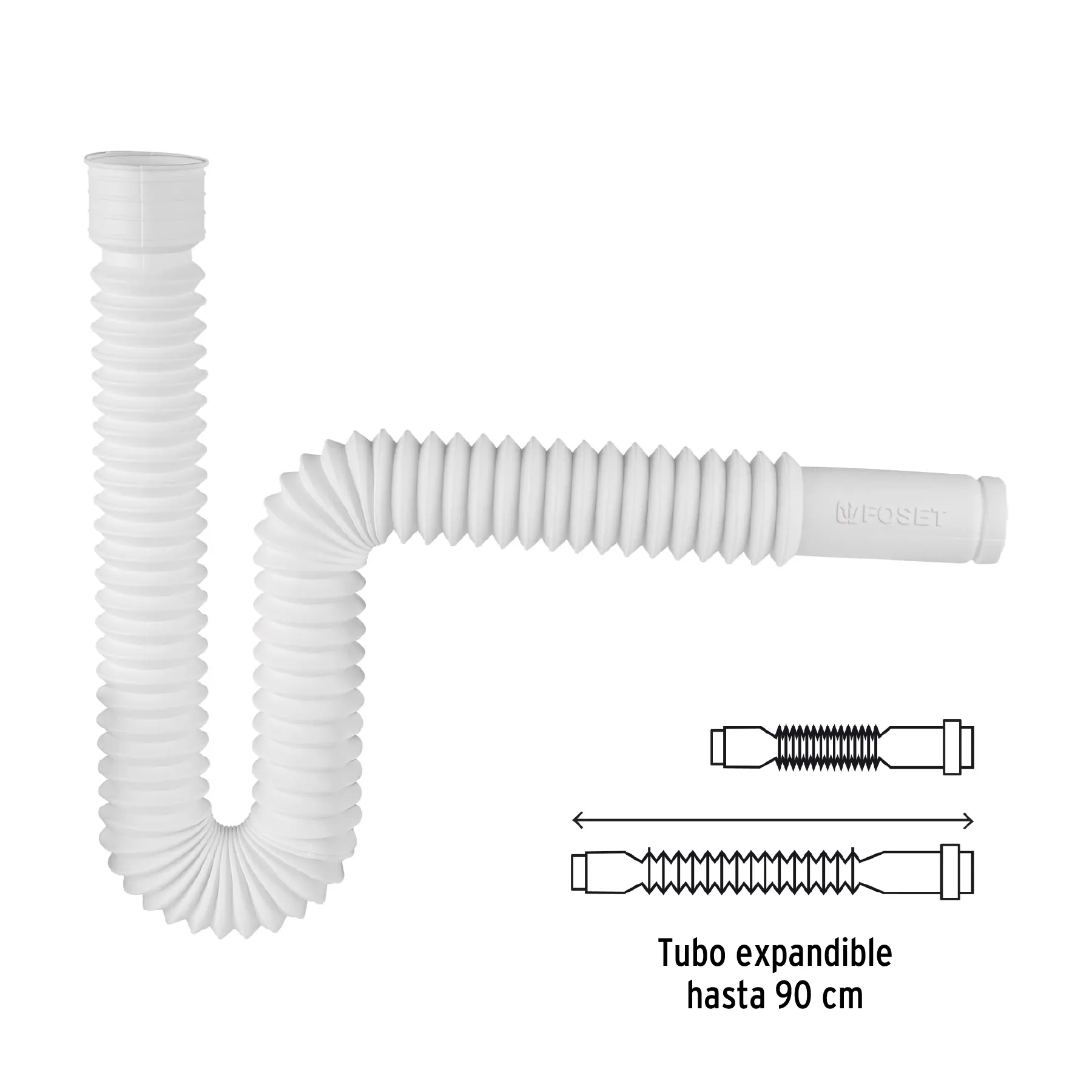 Céspol flexible, polietileno blanco, para lavabo y fregadero CE-232, Foto 3 Tienda en línea de herramientas Truper