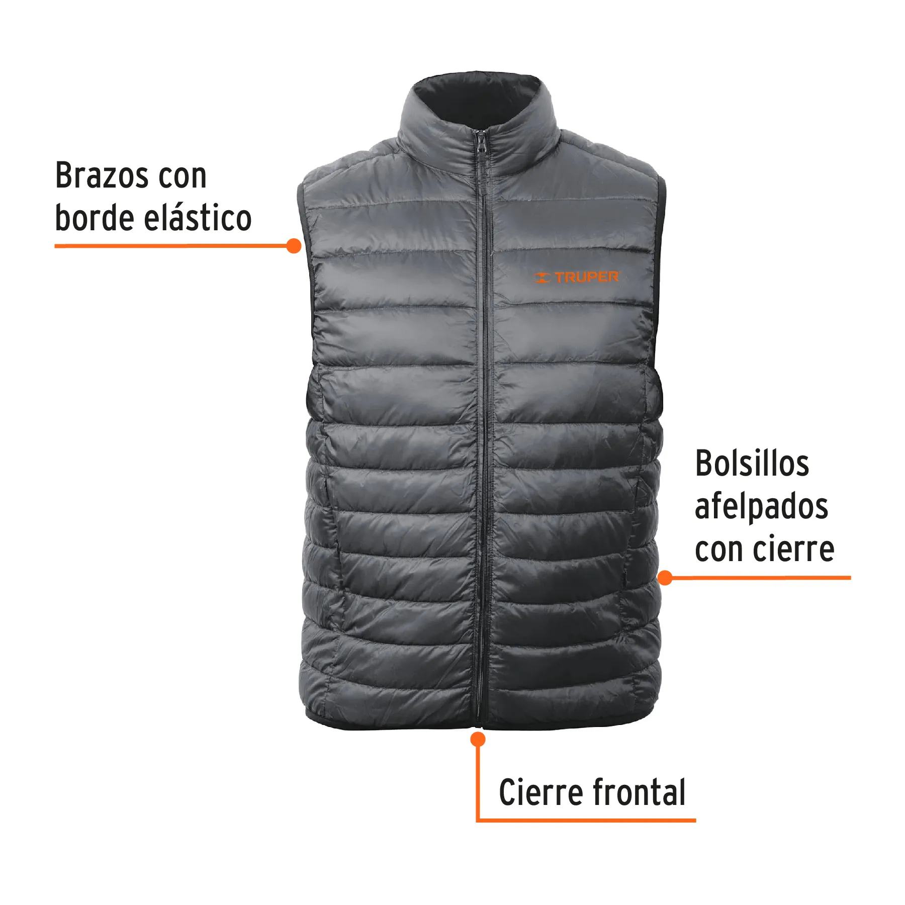 Chaleco de plumas ligero para hombre, gris, EG, TRUPER CHA-GC-XG, Foto 2 Tienda en línea de herramientas Truper