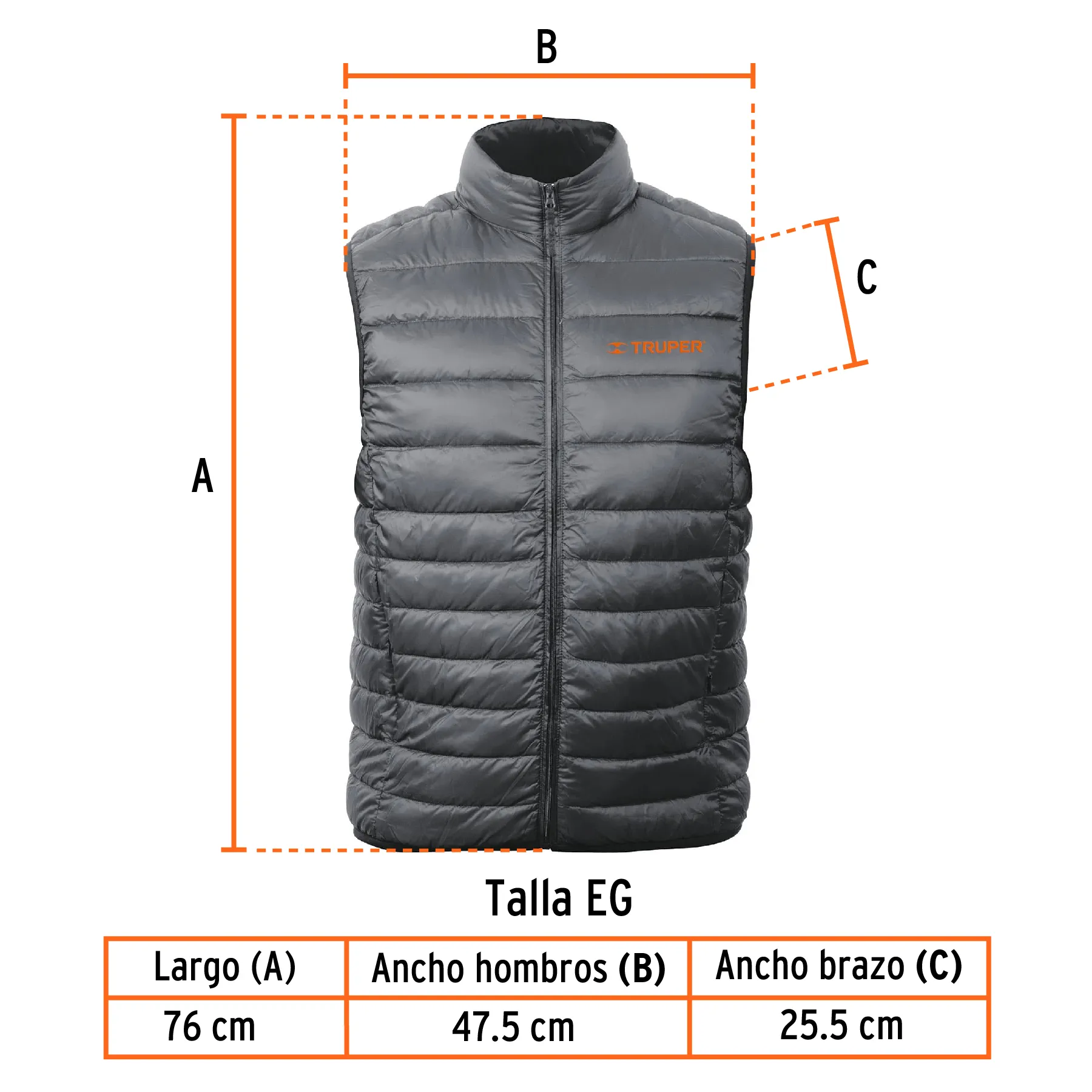 Chaleco de plumas ligero para hombre, gris, EG, TRUPER CHA-GC-XG, Foto 3 Tienda en línea de herramientas Truper