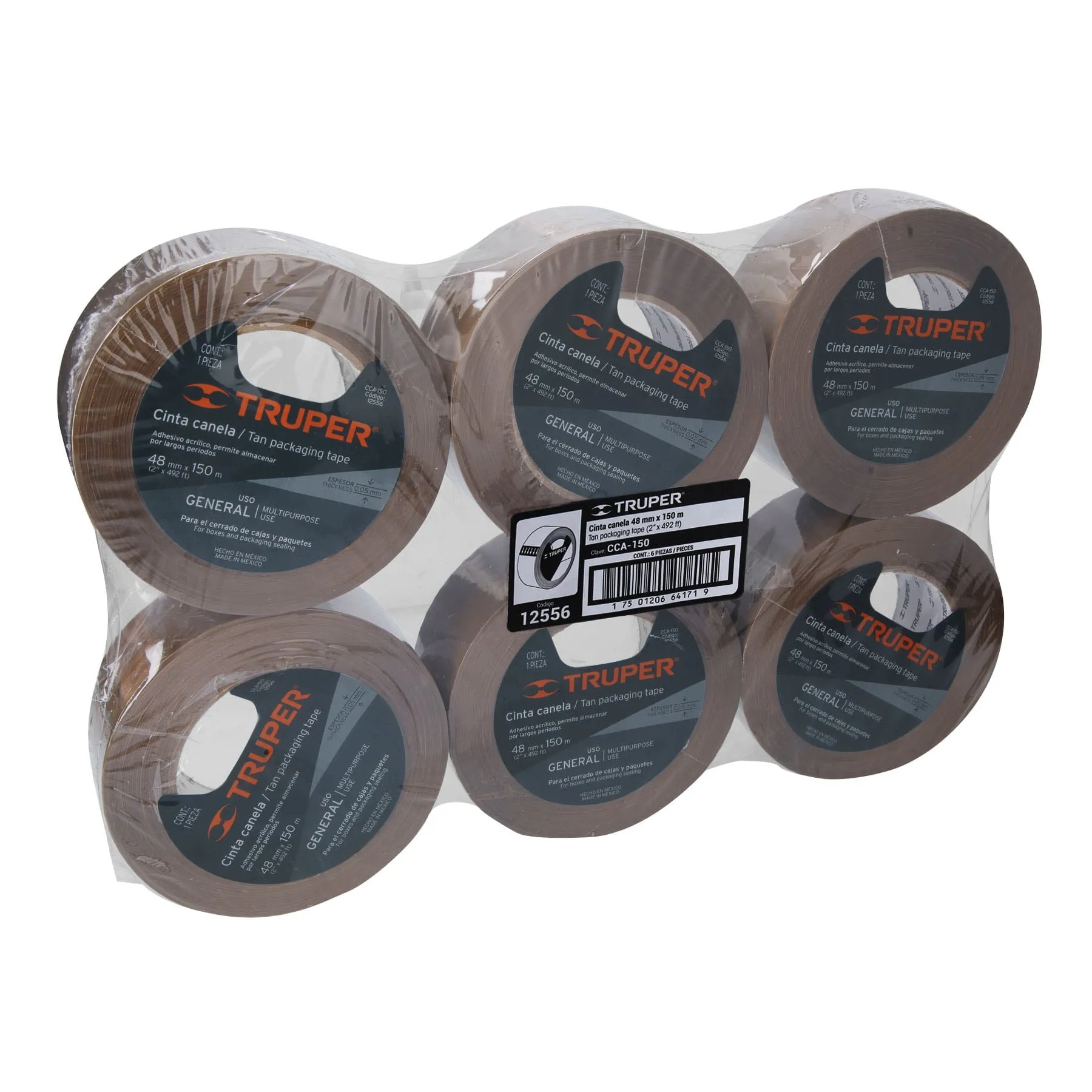 Cinta de empaque 48 mm x 150 m canela, Truper CCA-150, Foto 3 Tienda en línea de herramientas Truper