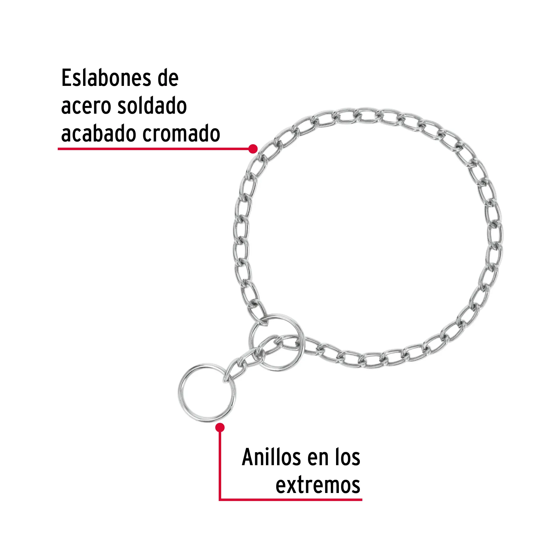 Collar de entrenamiento para perro, 45 cm, eslabón 2.5 mm CACA-25, Foto 2 Tienda en línea de herramientas Truper