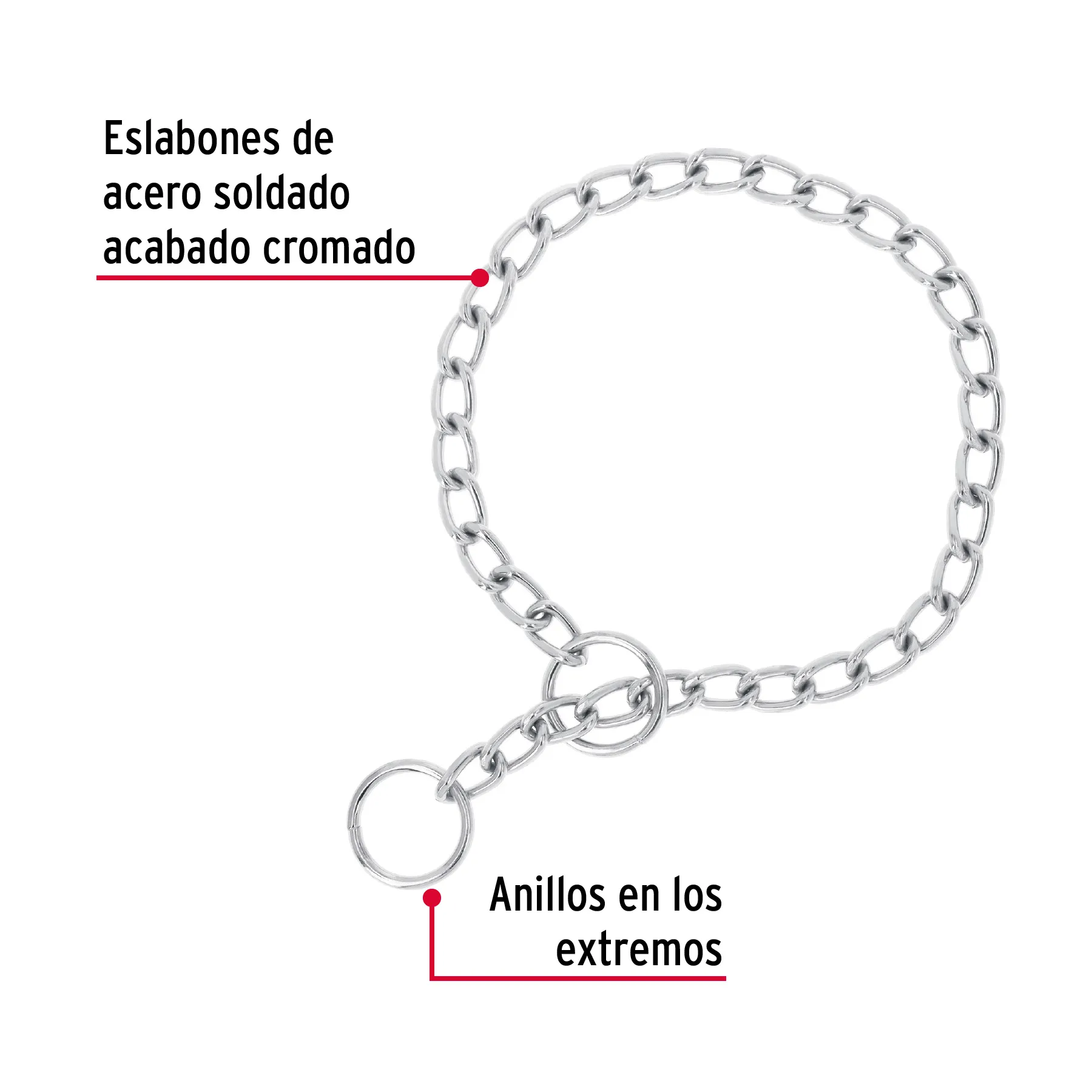 Collar de entrenamiento para perro, 55 cm, eslabón 3.5 mm CACA-35, Foto 2 Tienda en línea de herramientas Truper