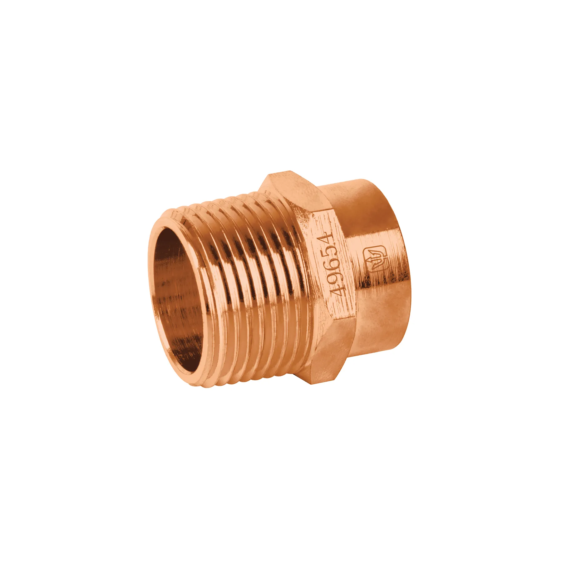 Conector de cobre, rosca exterior 3/4