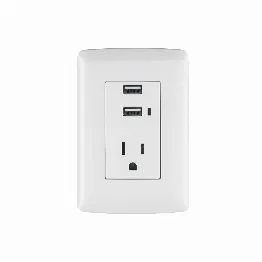 Contacto aterrizado + 2 puertos USB, blanco, línea Italiana, Foto 1 Tienda en línea de herramientas Truper