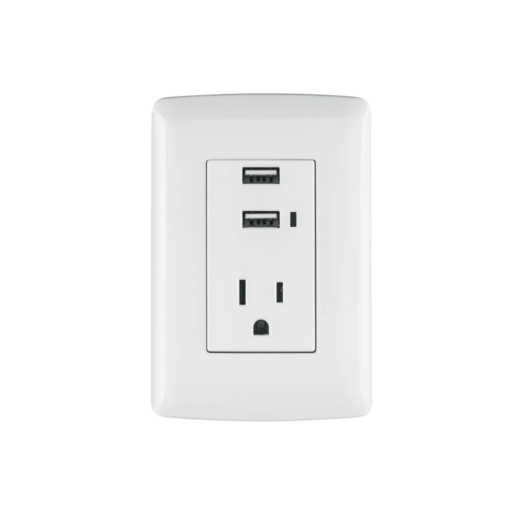 Contacto aterrizado + 2 puertos USB, blanco, línea Italiana Contacto aterrizado + 2 puertos USB, blanco, línea Italiana, Foto 1 Tienda en línea de herramientas Truper