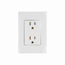 Contacto dúplex, 2 polos + tierra, línea Oslo, blanco, Foto 1 Tienda en línea de herramientas Truper