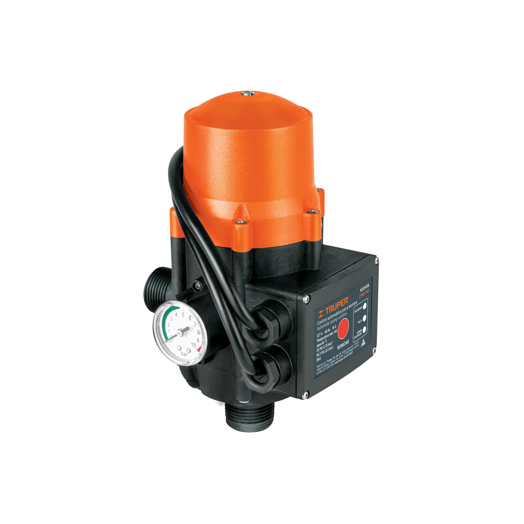 Control automático de presión de bombas para agua, 90° Control automático de presión de bombas para agua, 90°, Foto 1 Tienda en línea de herramientas Truper