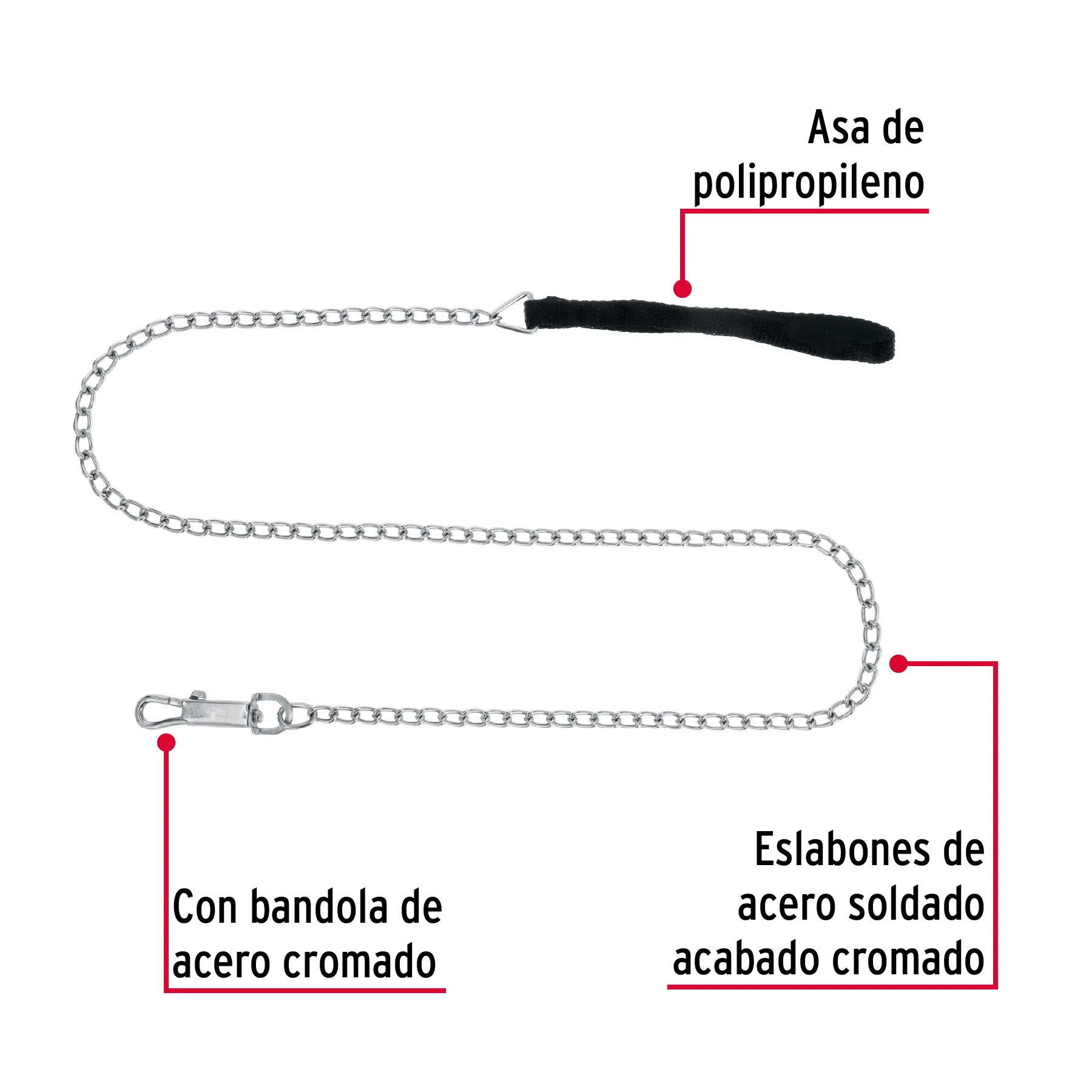 Correa de 1.2 m de paseo para perro, eslabón 2.5 mm, Fiero CAPE-25, Foto 2 Tienda en línea de herramientas Truper