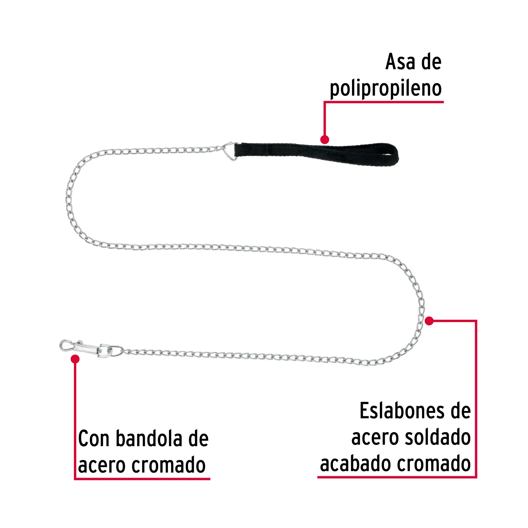 Correa de 1.2 m de paseo para perro, eslabón 2 mm, Fiero CAPE-20, Foto 2 Tienda en línea de herramientas Truper