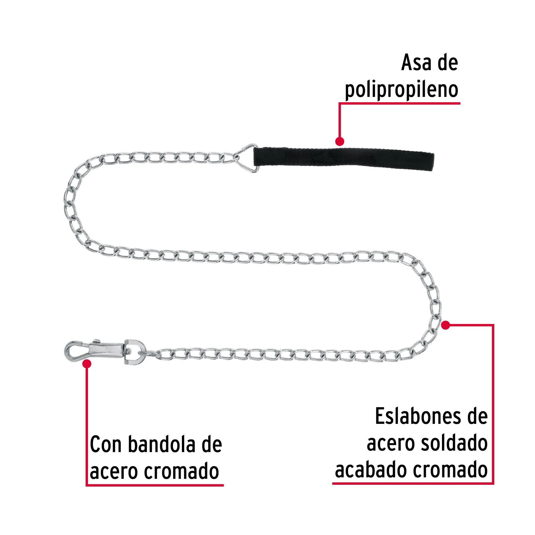Correa de 1.2 m de paseo para perro, eslabón 3.5 mm, Fiero CAPE-35, Foto 2 Tienda en línea de herramientas Truper