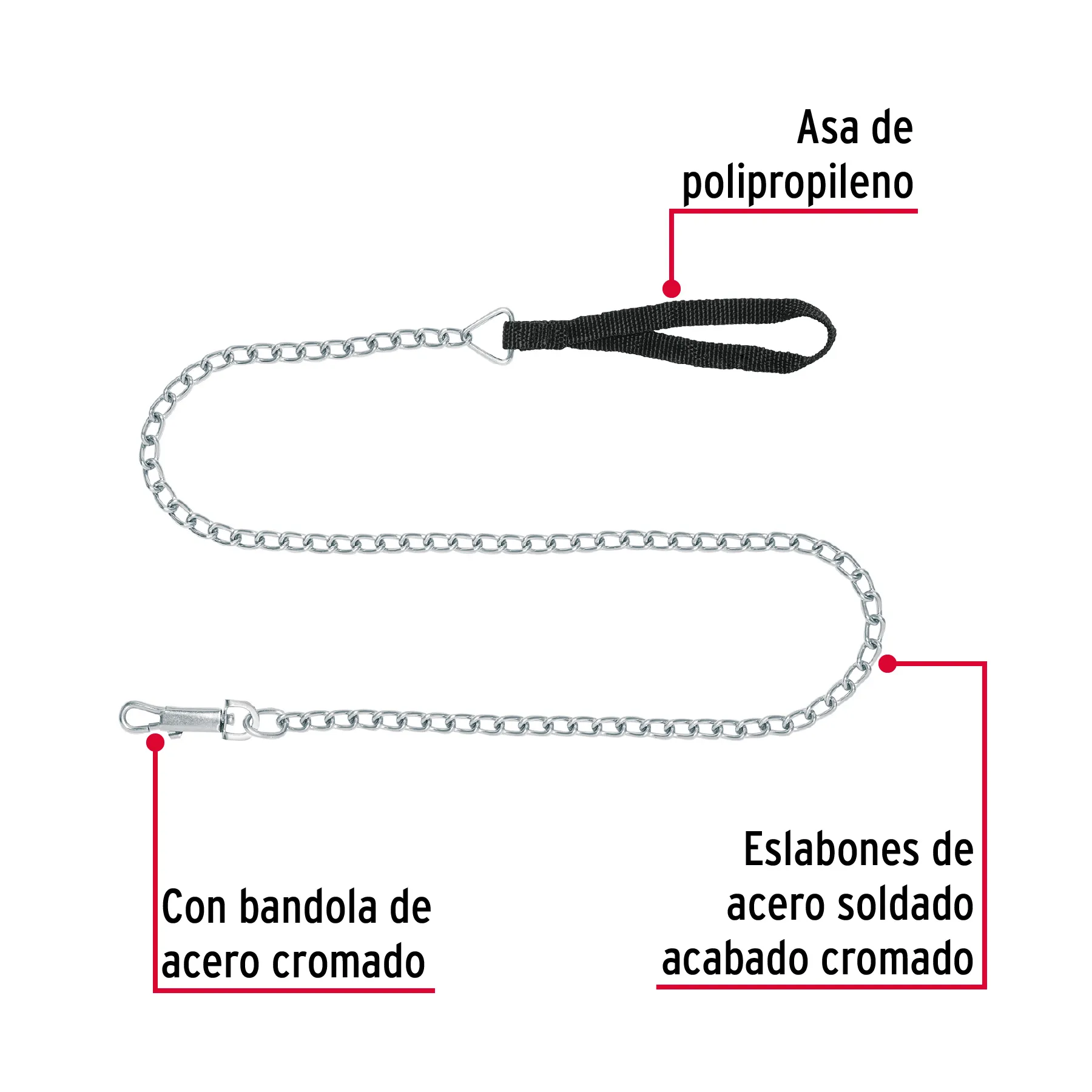 Correa de 1.2 m de paseo para perro, eslabón 3 mm, Fiero CAPE-30, Foto 2 Tienda en línea de herramientas Truper