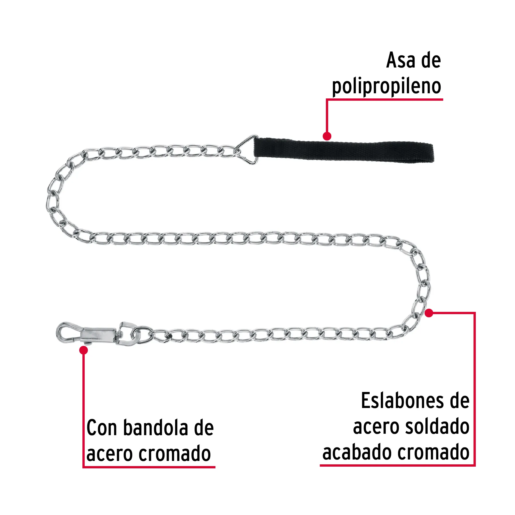 Correa de 1.2 m de paseo para perro, eslabón 4 mm, Fiero CAPE-40, Foto 2 Tienda en línea de herramientas Truper