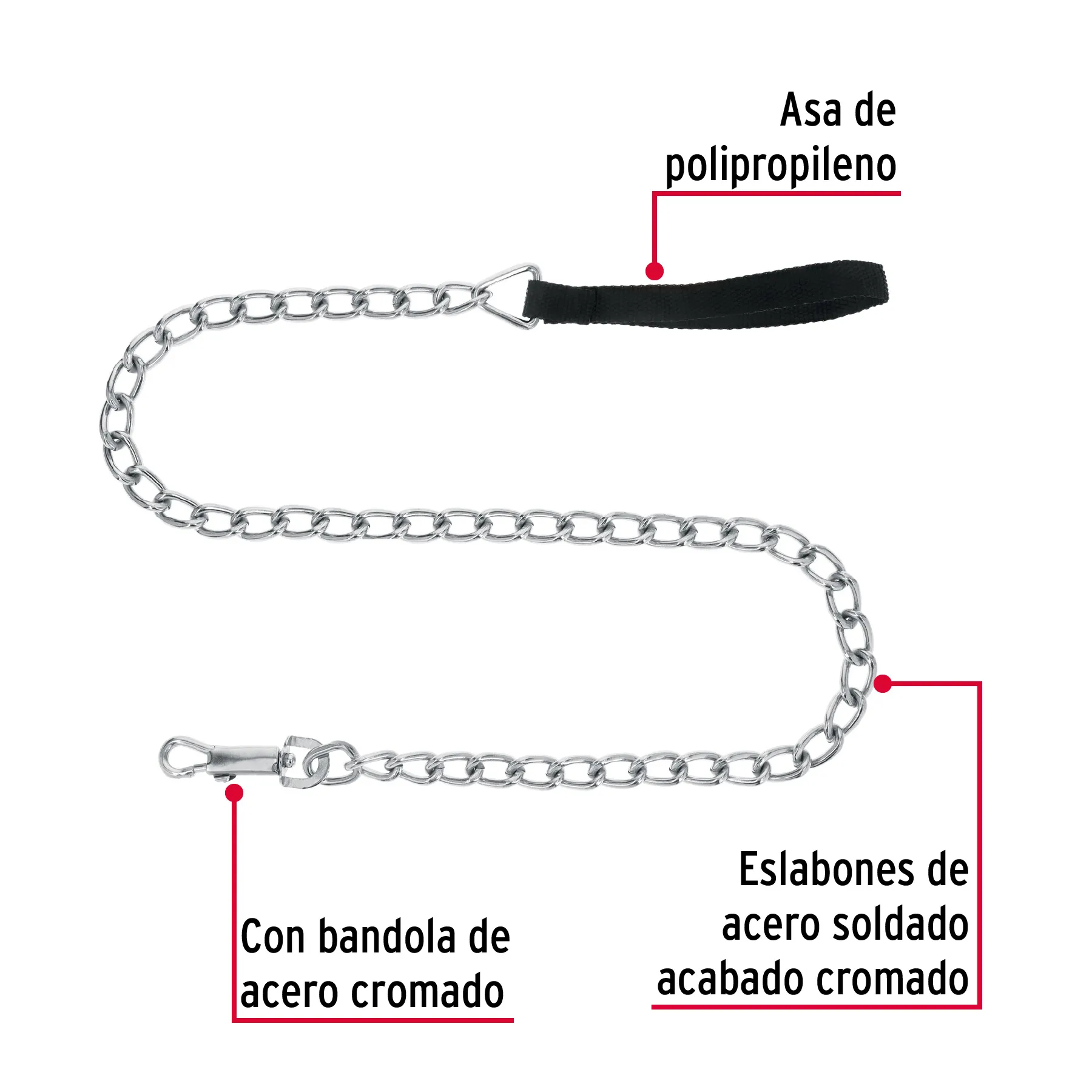 Correa de 1.2 m de paseo para perro, eslabón 5 mm, Fiero CAPE-50, Foto 2 Tienda en línea de herramientas Truper