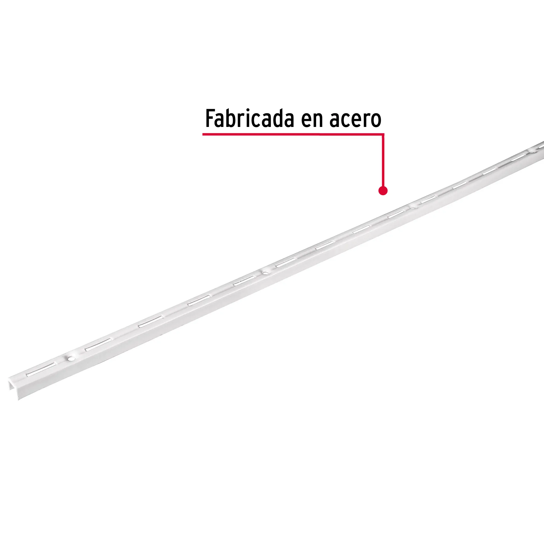 Cremallera sencilla blanca para ménsulas planas, 1m, Fiero SOMO-10CS, Foto 2 Tienda en línea de herramientas Truper