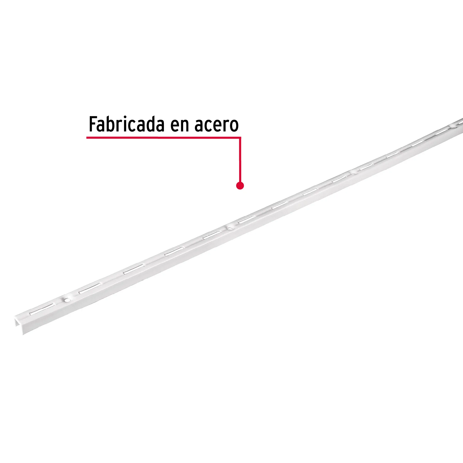 Cremallera sencilla blanca para ménsulas planas, 2m, Fiero SOMO-20CS, Foto 2 Tienda en línea de herramientas Truper