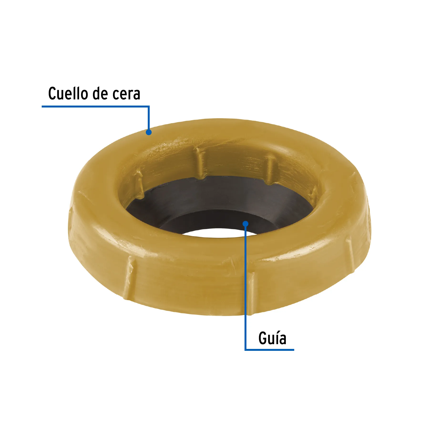 Cuello de cera con guía para WC, robusto, 250 g, Foset CUG-WC-R, Foto 2 Tienda en línea de herramientas Truper