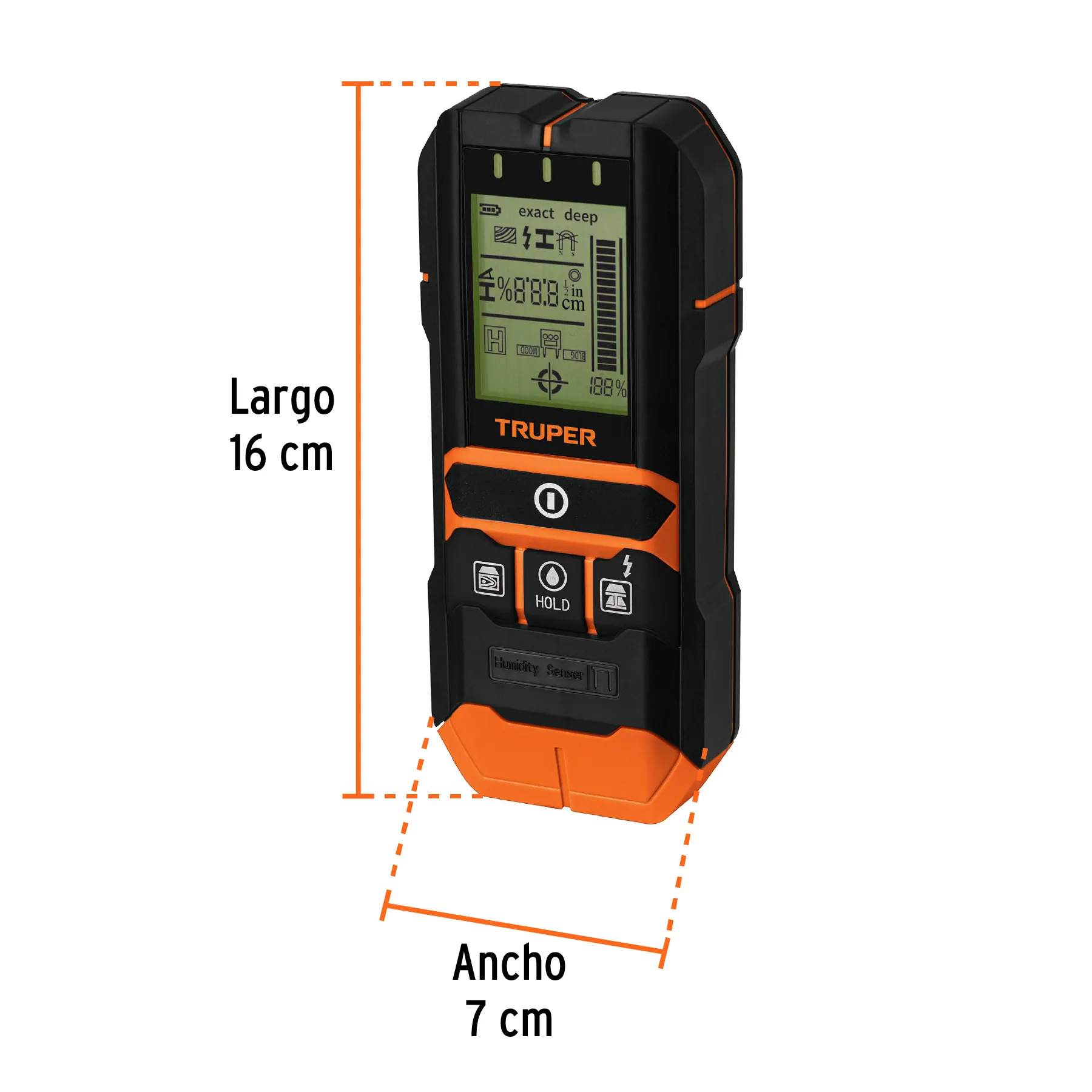 Detector de materiales detrás de muros, profundidad máx 12cm DEMA-12, Foto 3 Tienda en línea de herramientas Truper