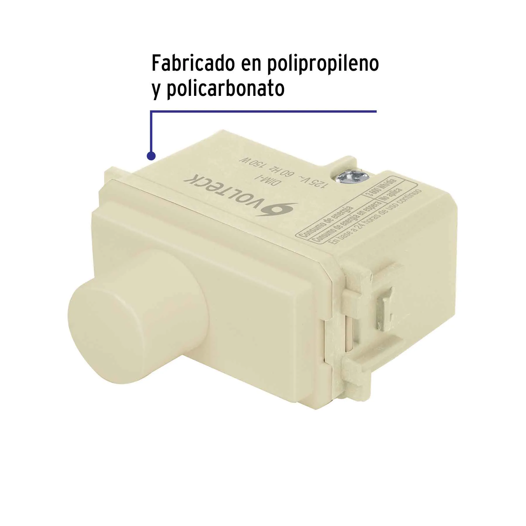 Dimmer giratorio, línea Italiana, marfil, Volteck DIM-I, Foto 2 Tienda en línea de herramientas Truper