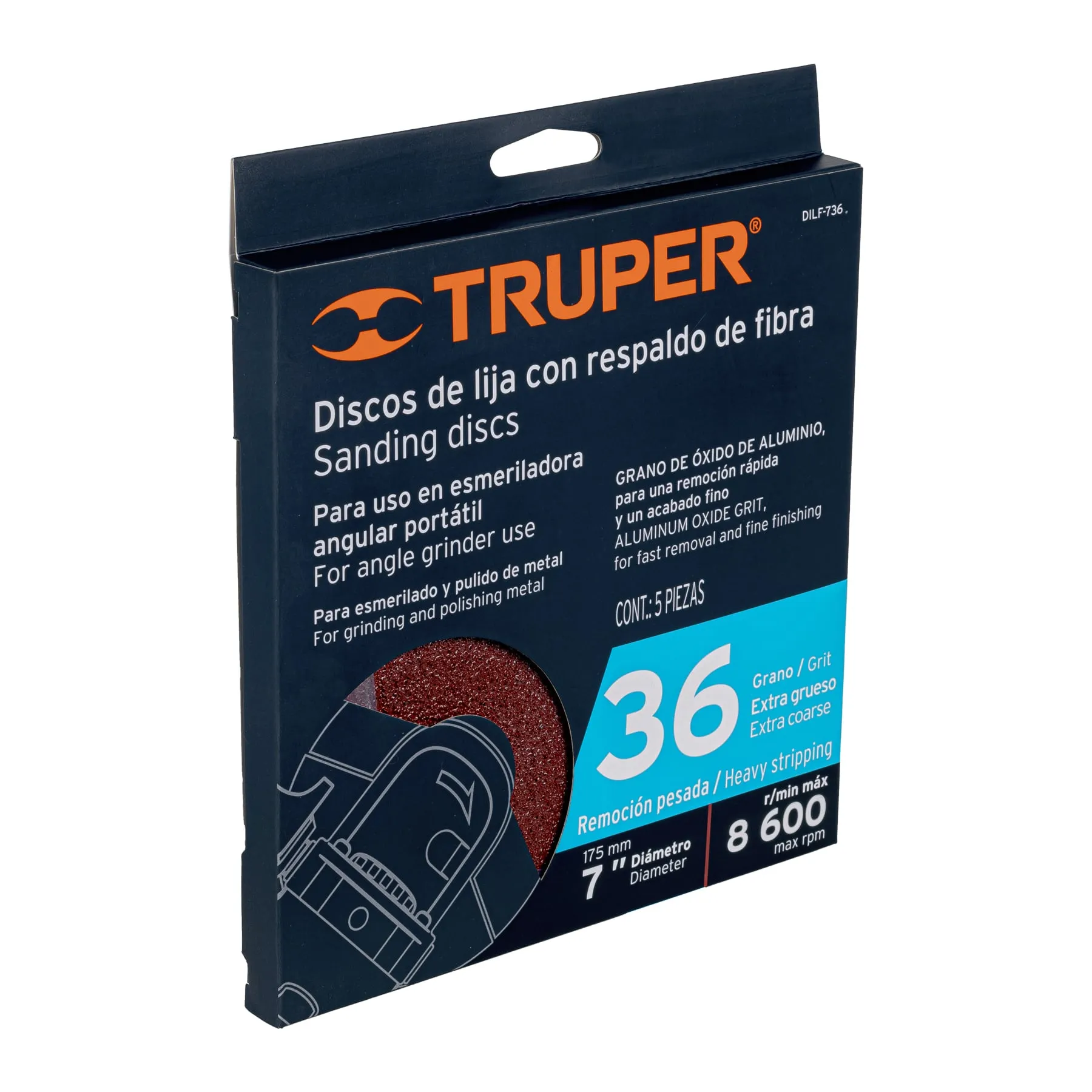 Disco de lija de 7 DILF-736, Foto 3 Tienda en línea de herramientas Truper