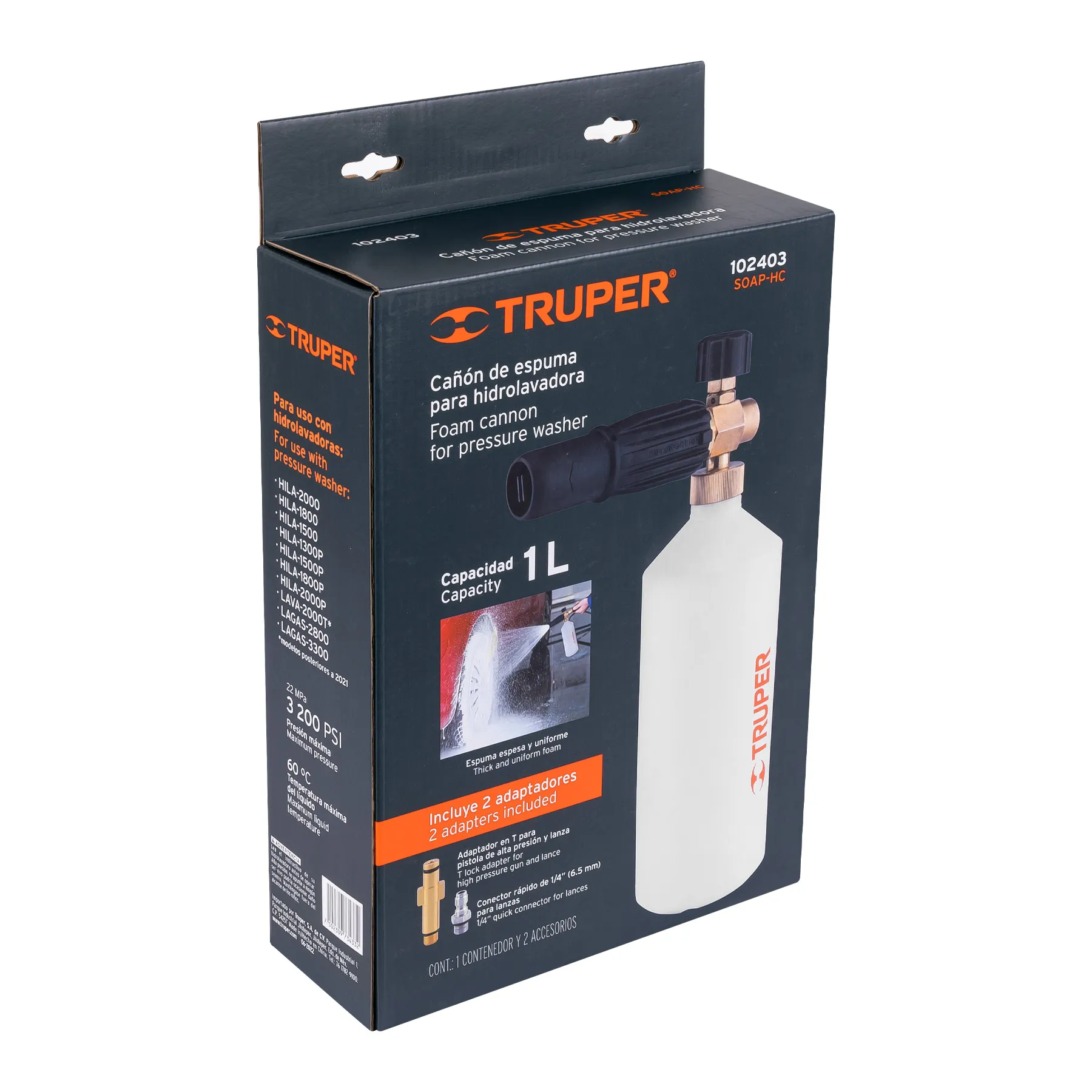 Dispensador con cañon lanza espuma para hidrolavadora SOAP-HC, Foto 3 Tienda en línea de herramientas Truper