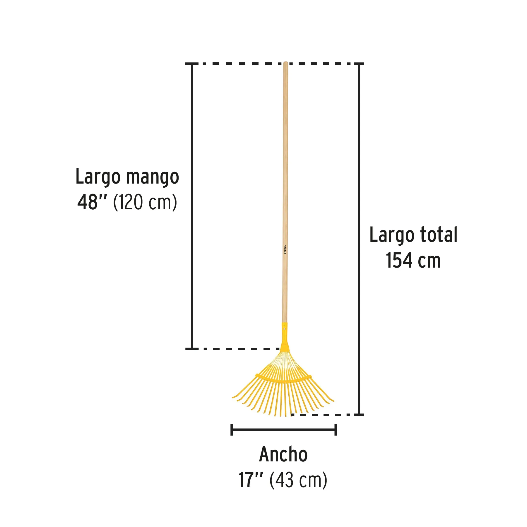 Escoba metálica para jardín, curva, 20 dientes, mango 48 EM-20P, Foto 3 Tienda en línea de herramientas Truper